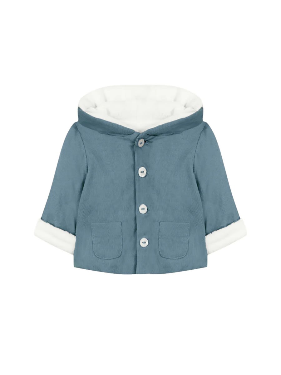 Tartine Et Chocolat Hooded Coat In Blue