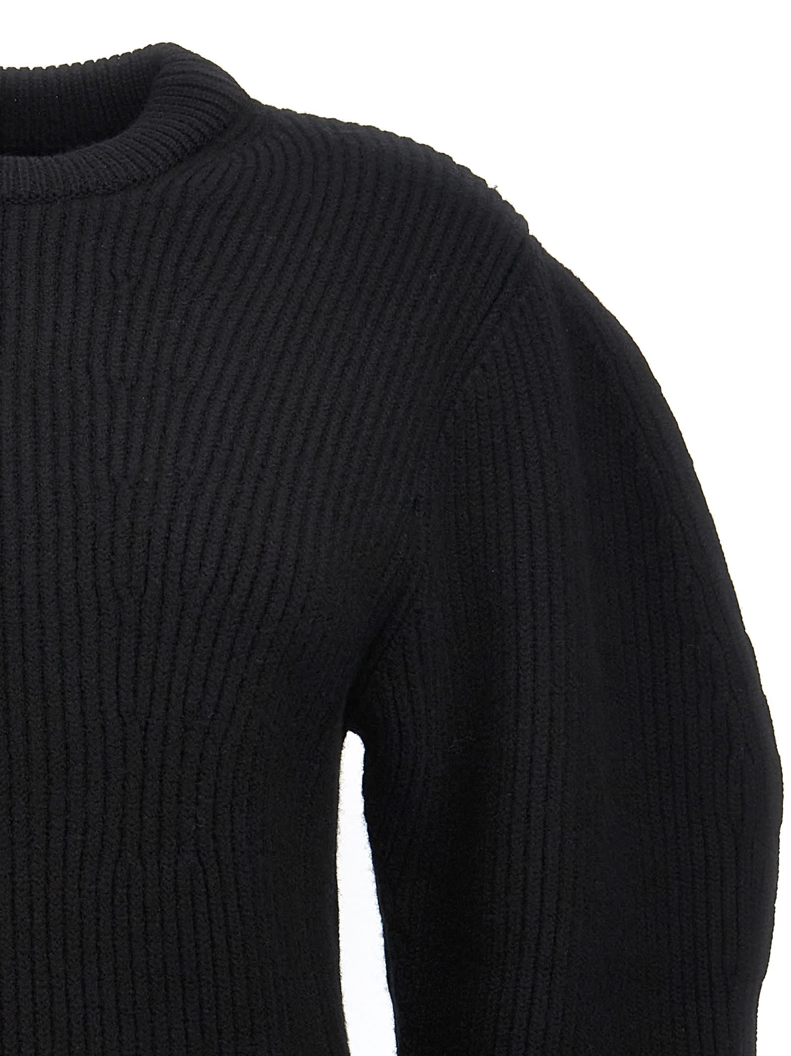 Shop Jil Sander Ribbed Sweater In Black