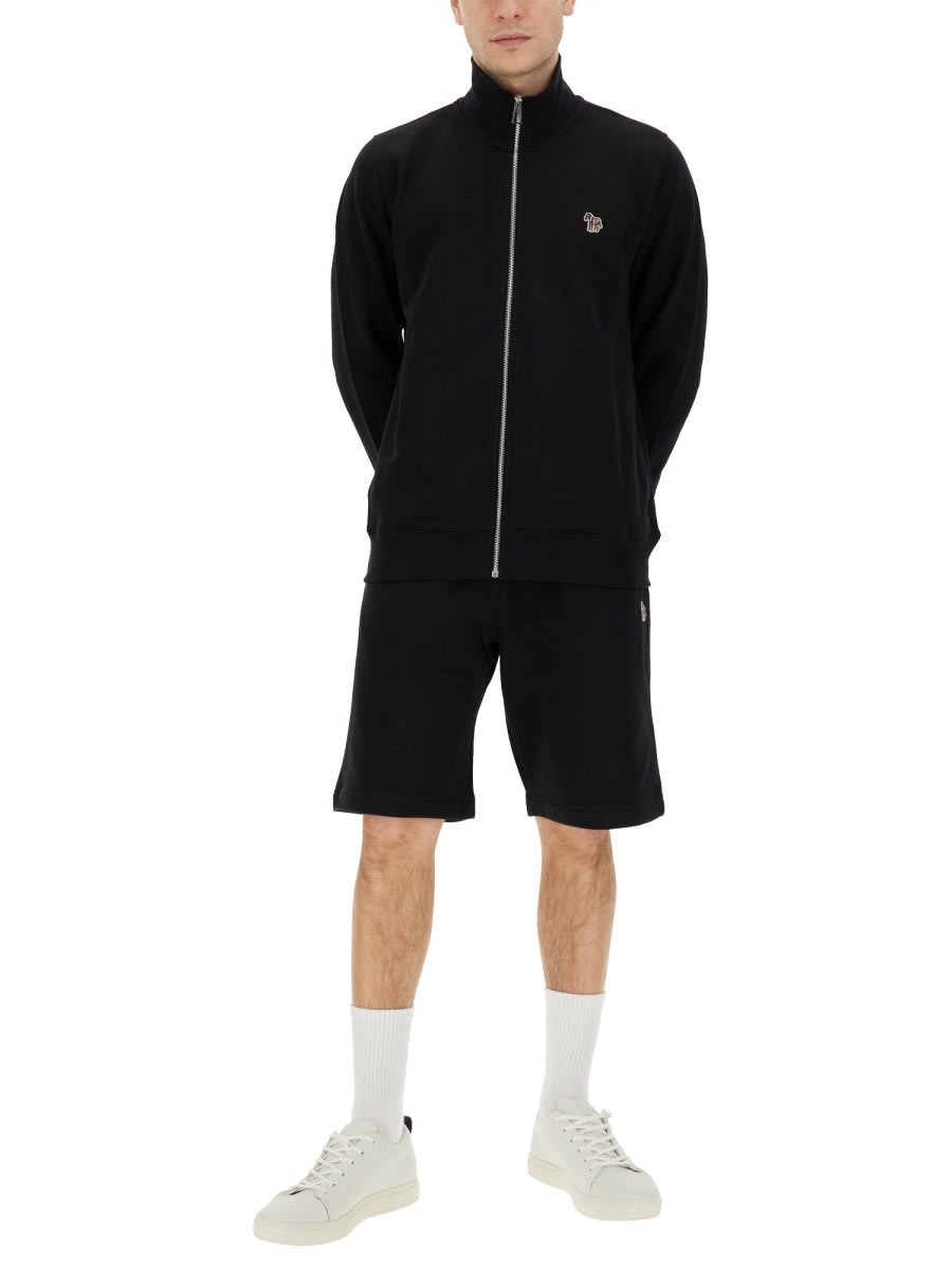 Ps By Paul Smith Ps Paul Smith Zebra Logo Cotton Sweatshirt In Black