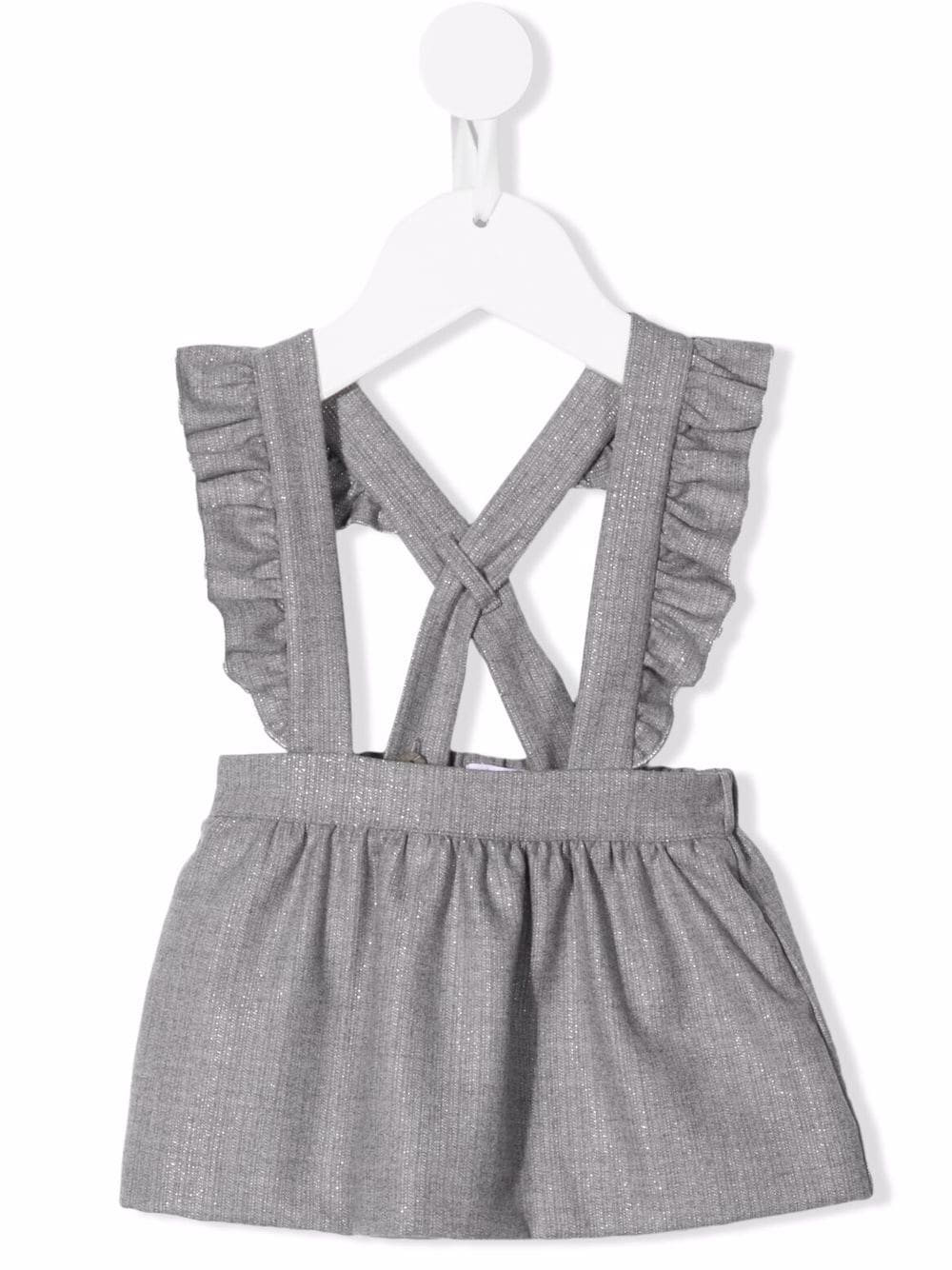 Il Gufo Grey Ruffled Straps Baby Suspender Skirt