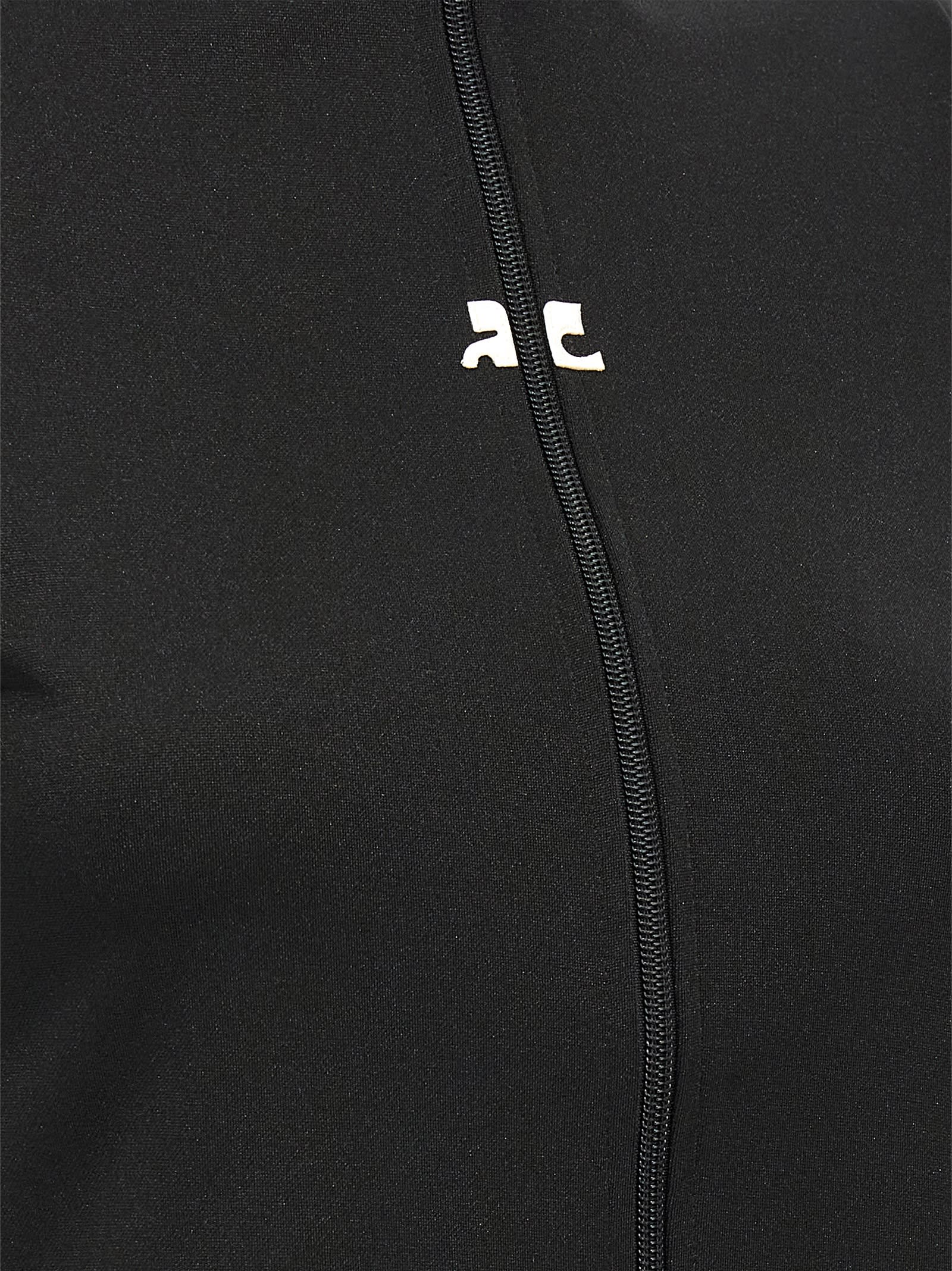 Courrèges Interlock Zipped Top In Black