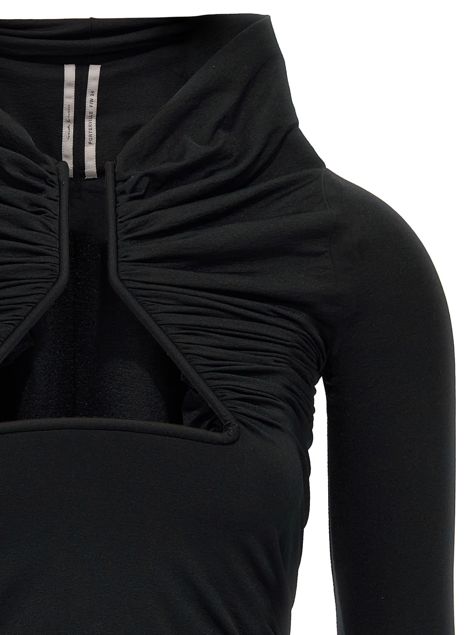 Shop Rick Owens Ls Prong Top In Black