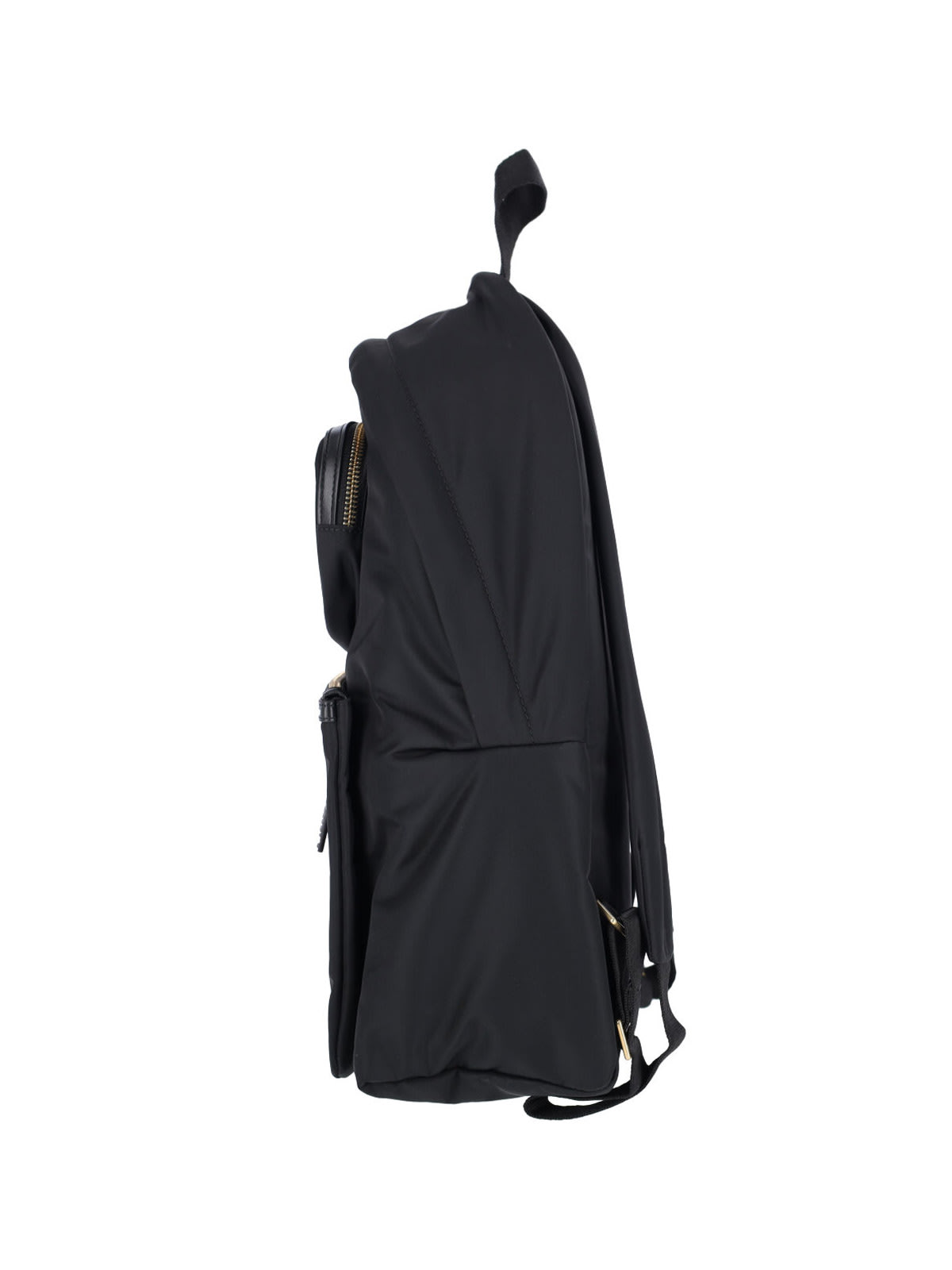 Anya Hindmarch Black Nylon Travel Backpack With Leather Accents In Black