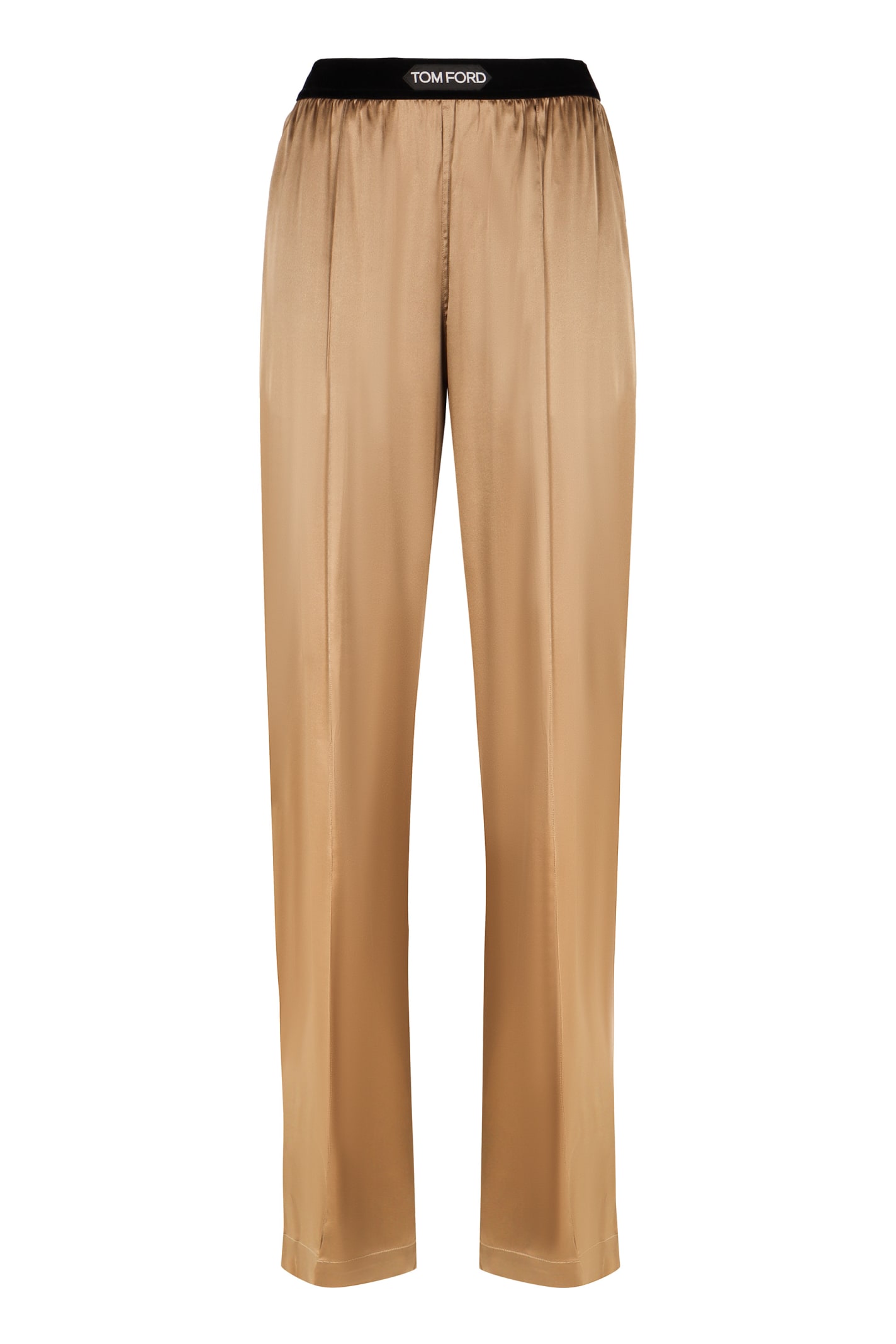 Shop Tom Ford Silk Trousers In Beige