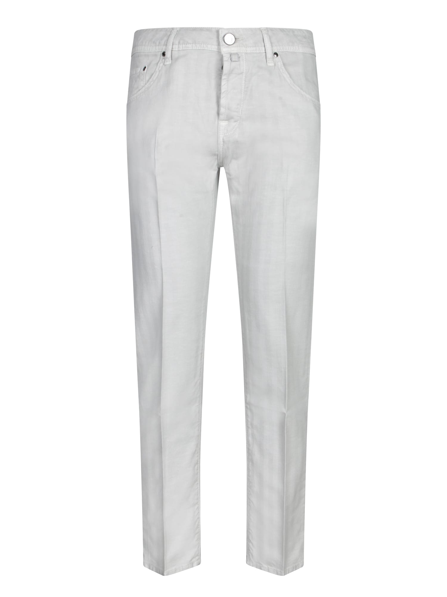 Jacob Cohen Scott Chambray Cream Trousers In White