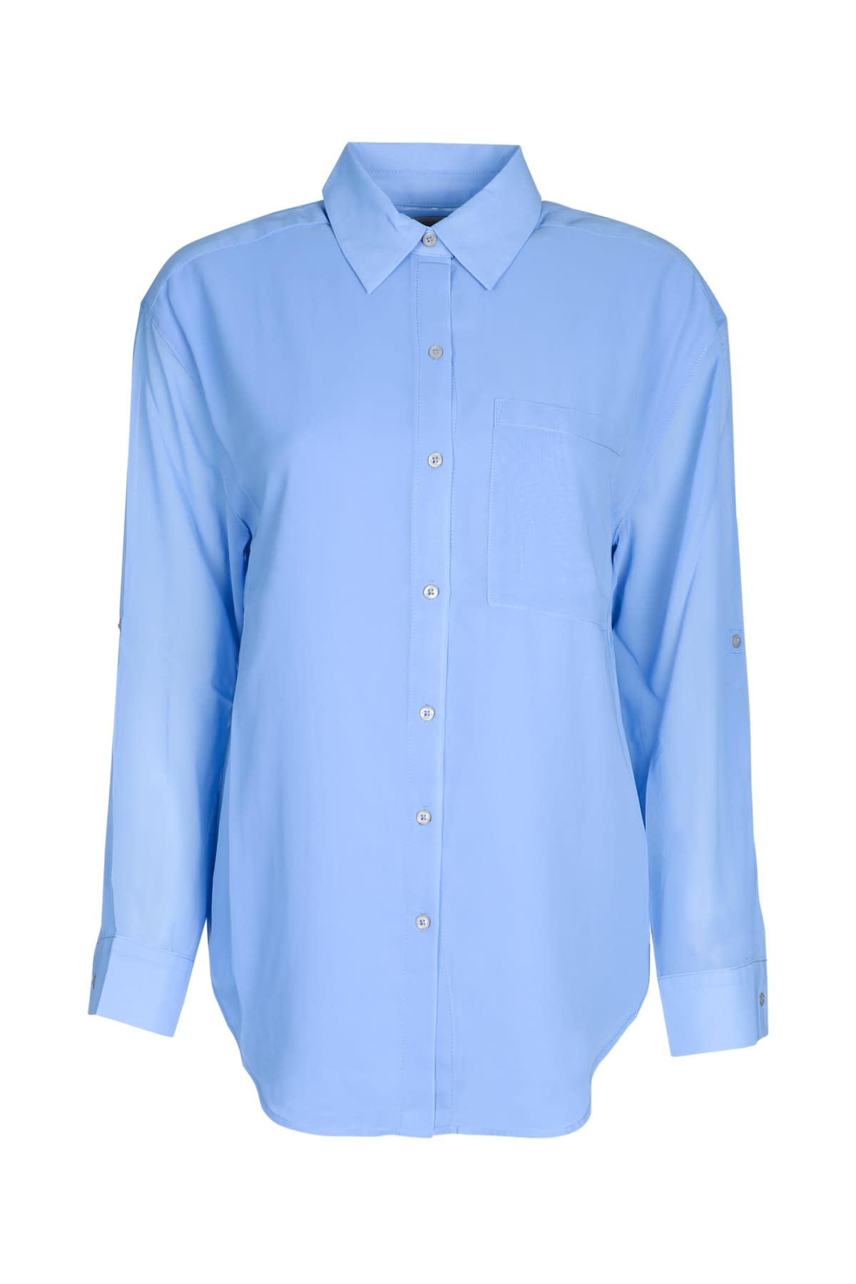 Calvin Klein Rll Slv Utlty Pckt B Shirt In Blue