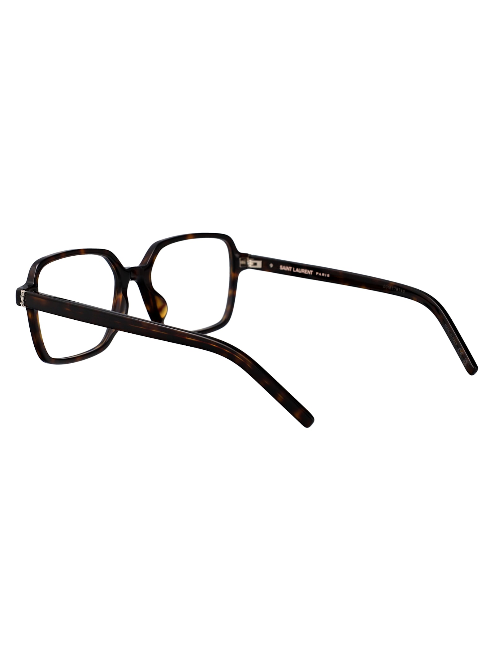 Saint Laurent Havana-havana-transparent Acetate Glasses In Transparent
