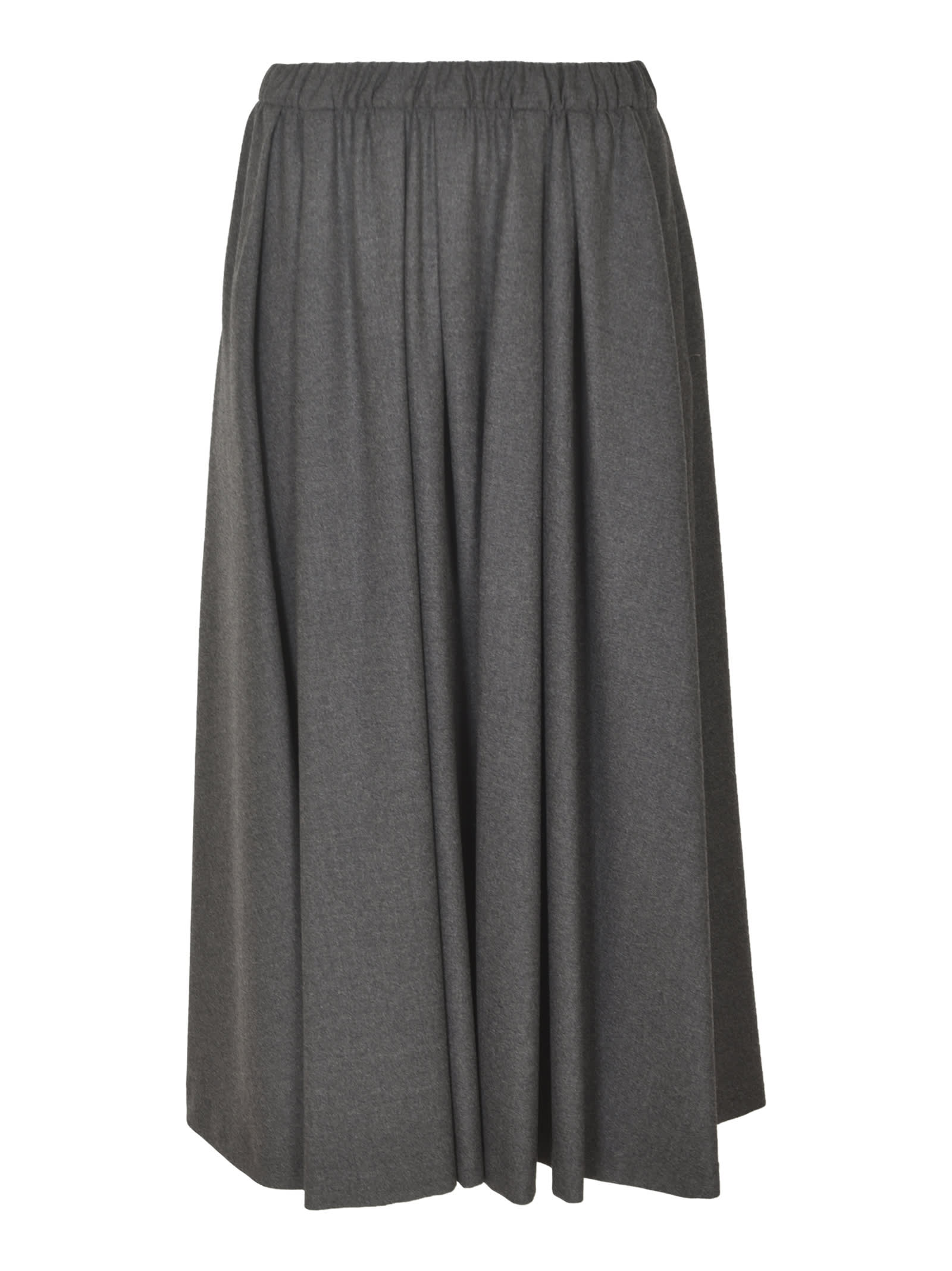 Elastic Waist Plain Skirt