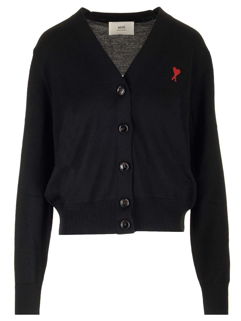 Shop Ami Alexandre Mattiussi V-neck Cardigan In Black