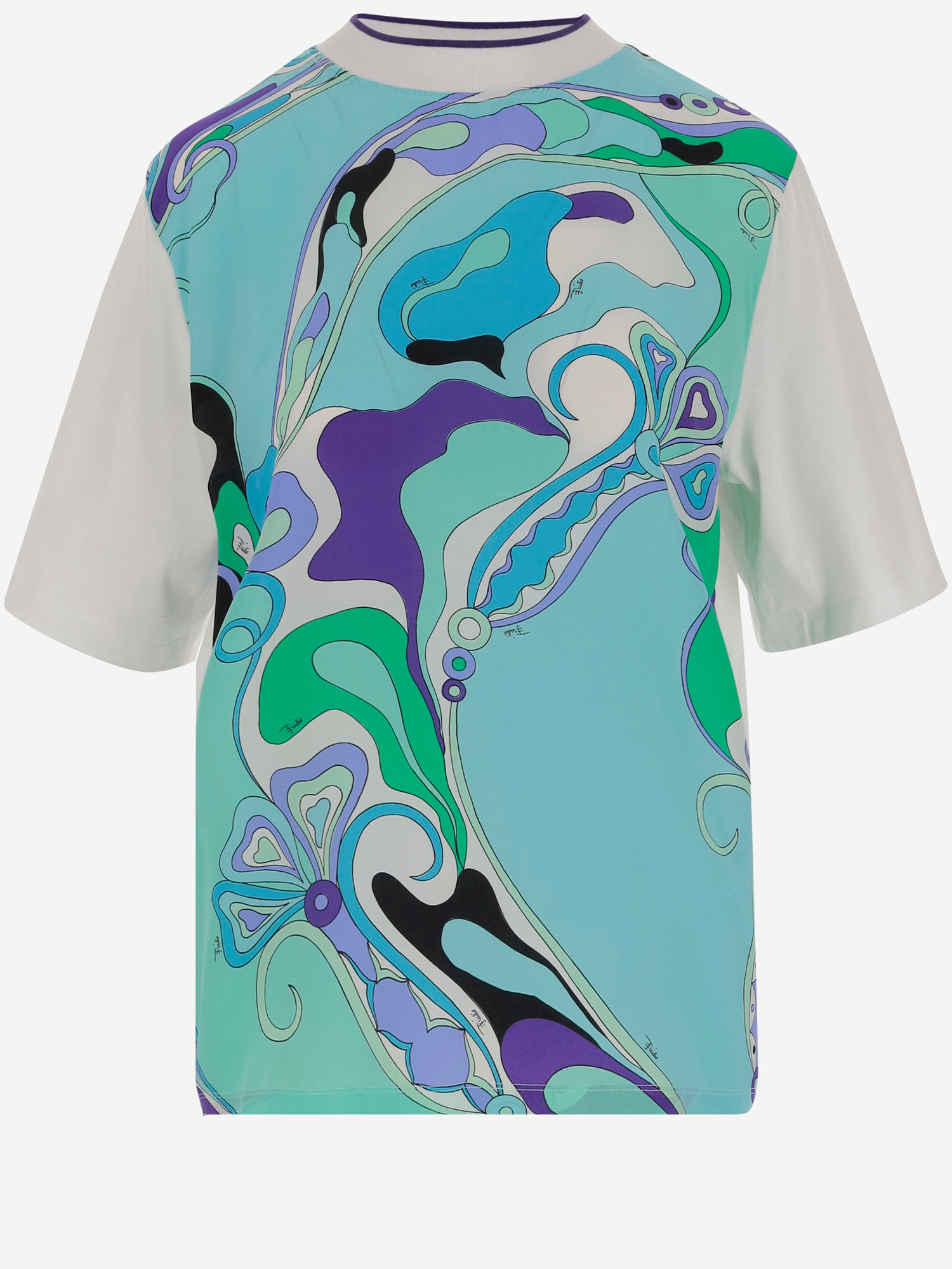 Cotton T-shirt With Orchid Print