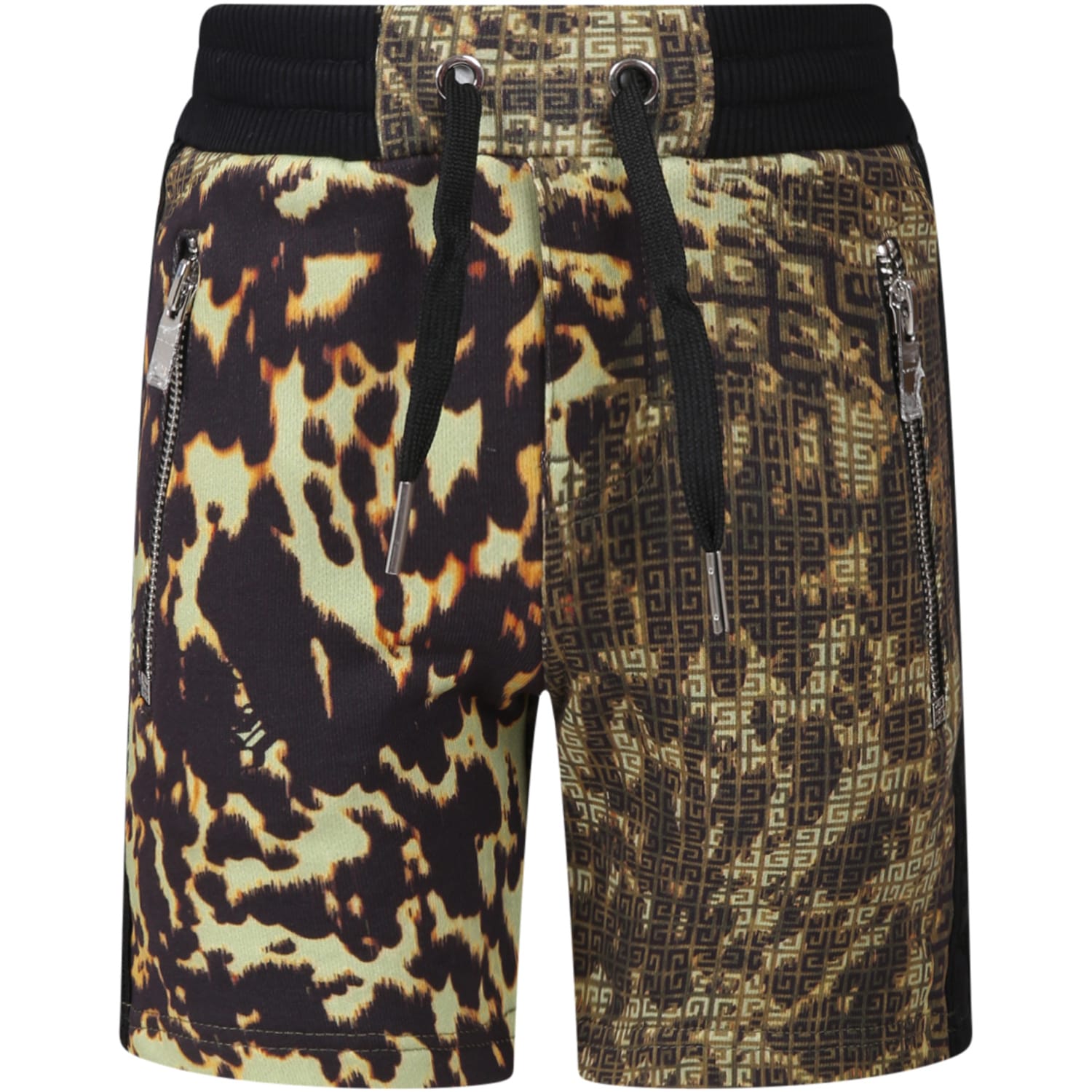 Givenchy Green Shorts For Boy With Black Logo