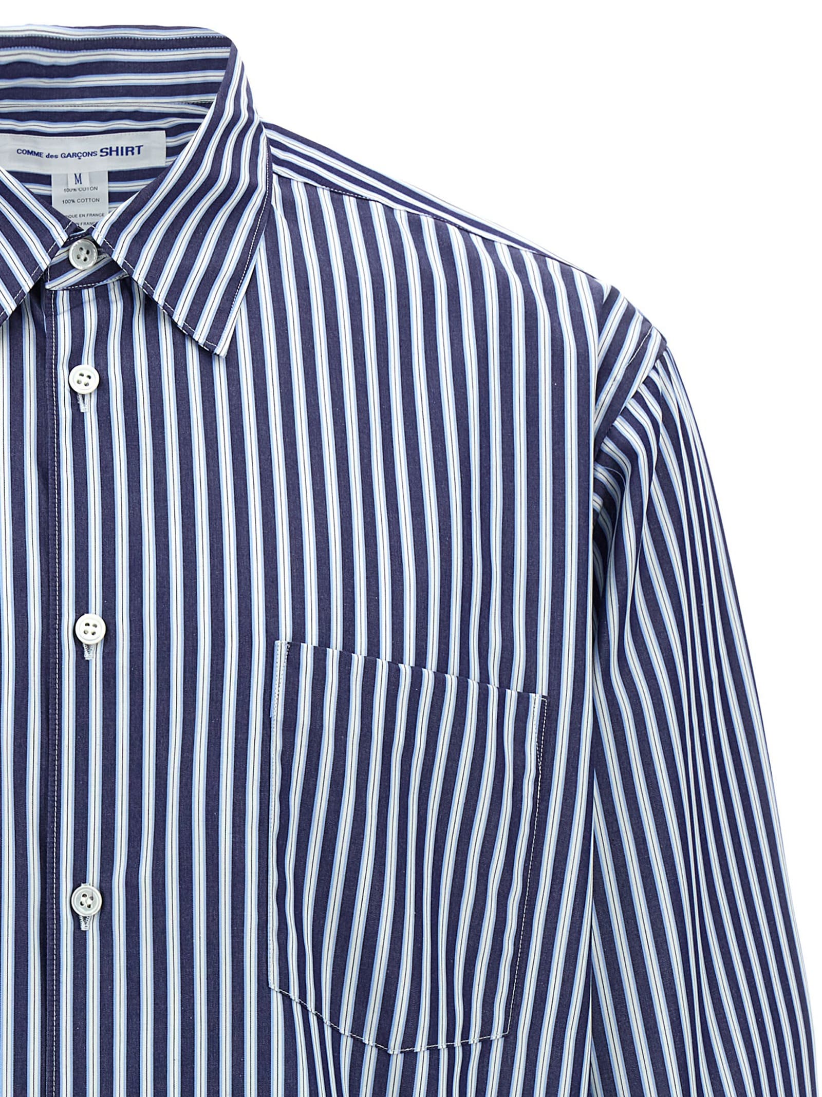 Comme Des Garçons Shirt Forever Striped Cotton-poplin Shirt In
