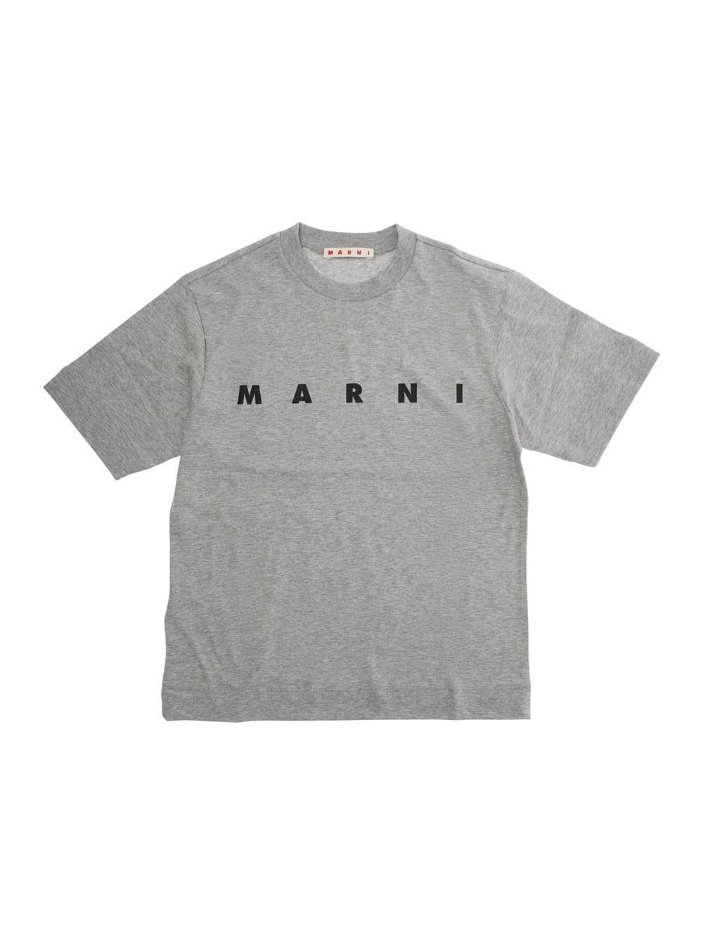 Marni Kids Gray Crew-neck Short-sleeve T-shirt In Gray