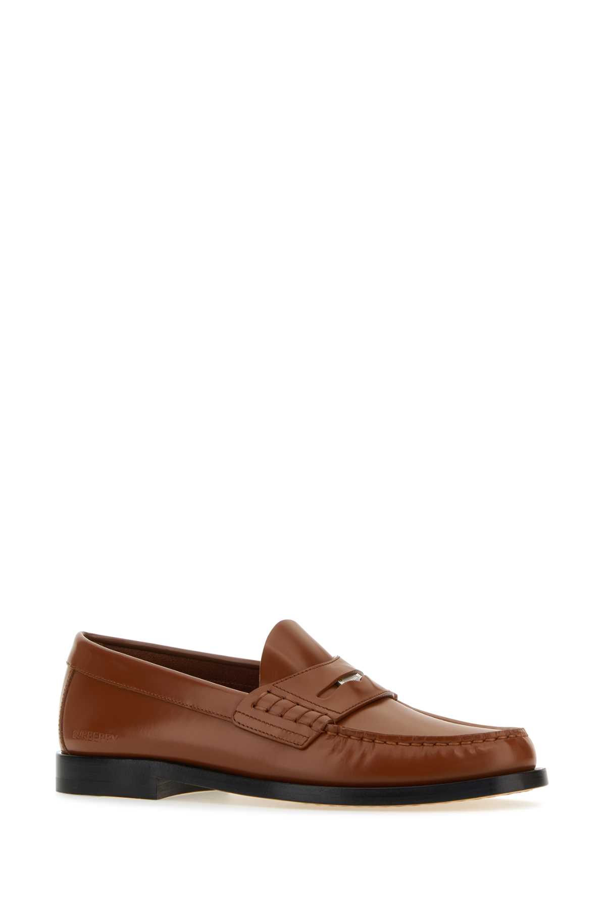 Burberry Brown Leather Loafers In Warmoakbrown