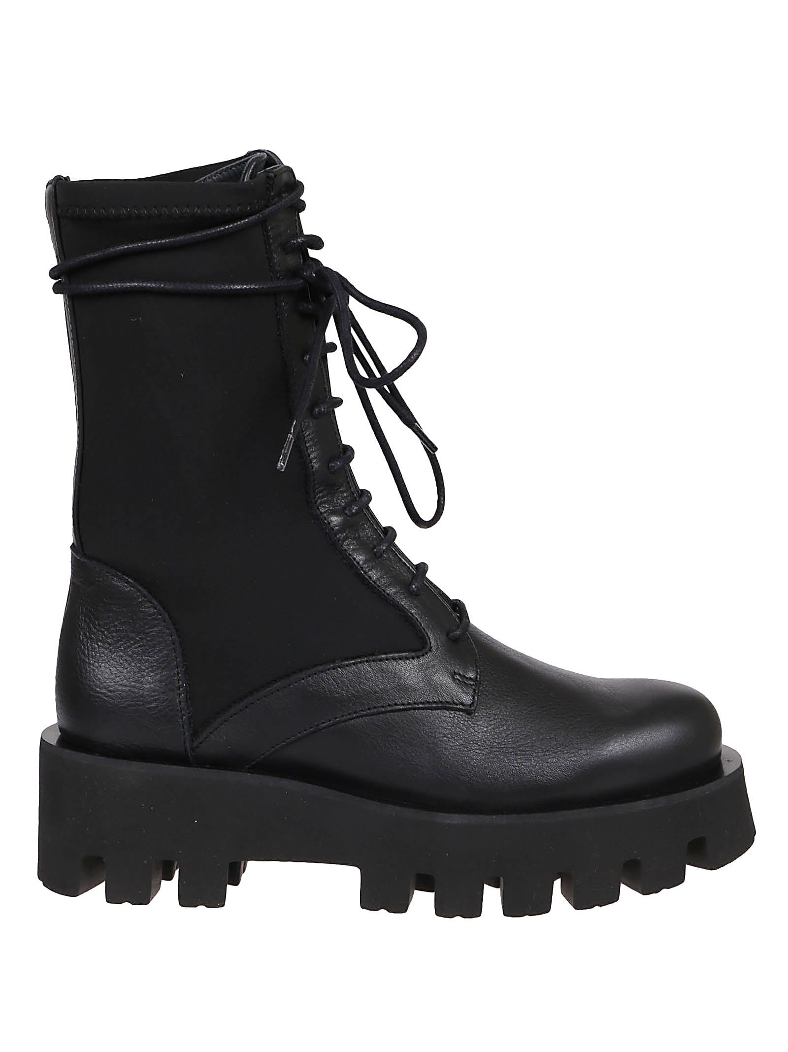 Paloma Barceló Boot In Black Leather And Fabric | ModeSens