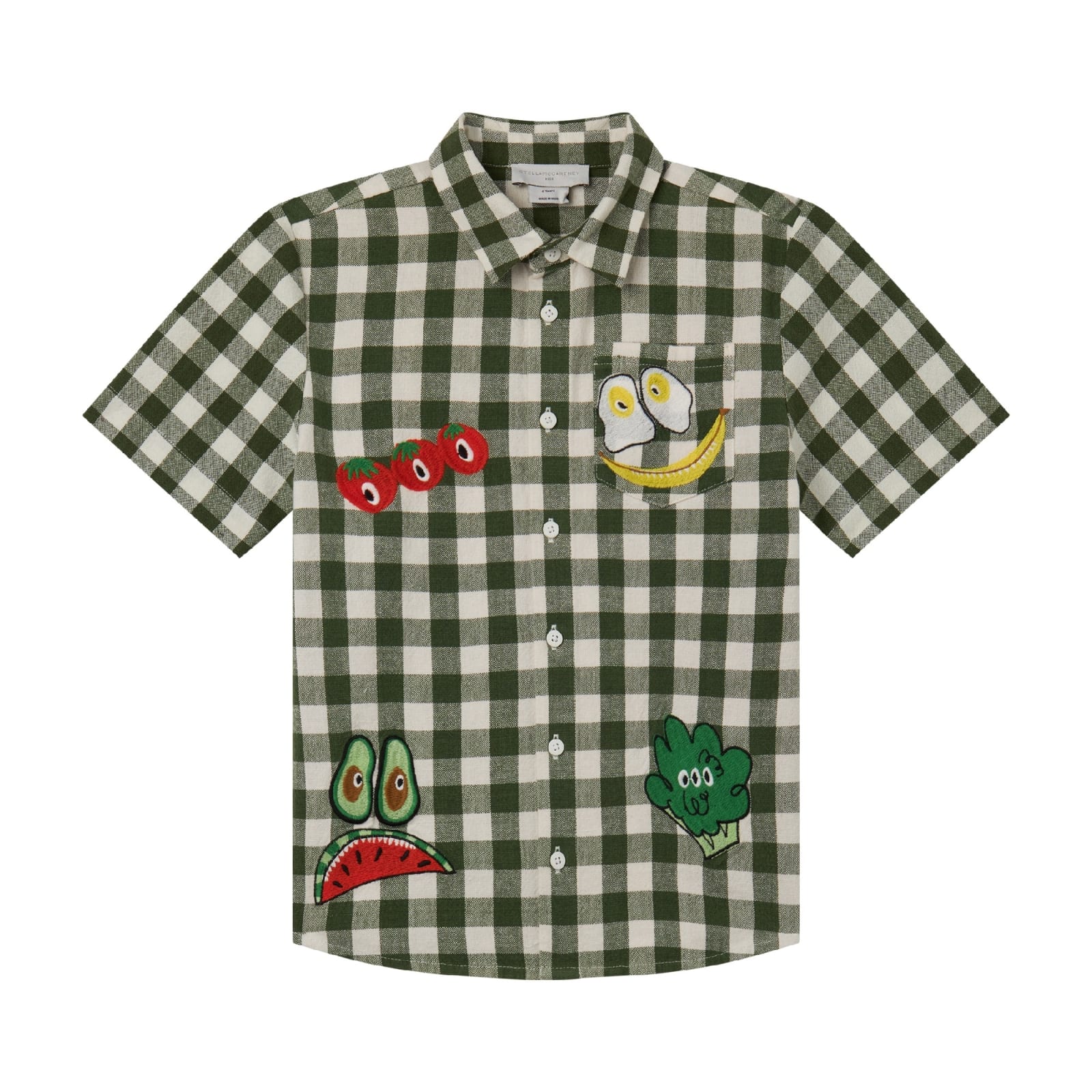 Stella Mccartney Kids' Shirt With Embroidery In Green