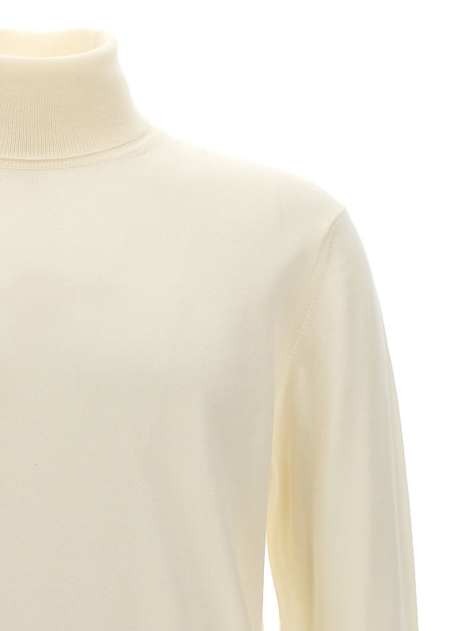 Shop Roberto Collina Wool Turtleneck Sweater In White