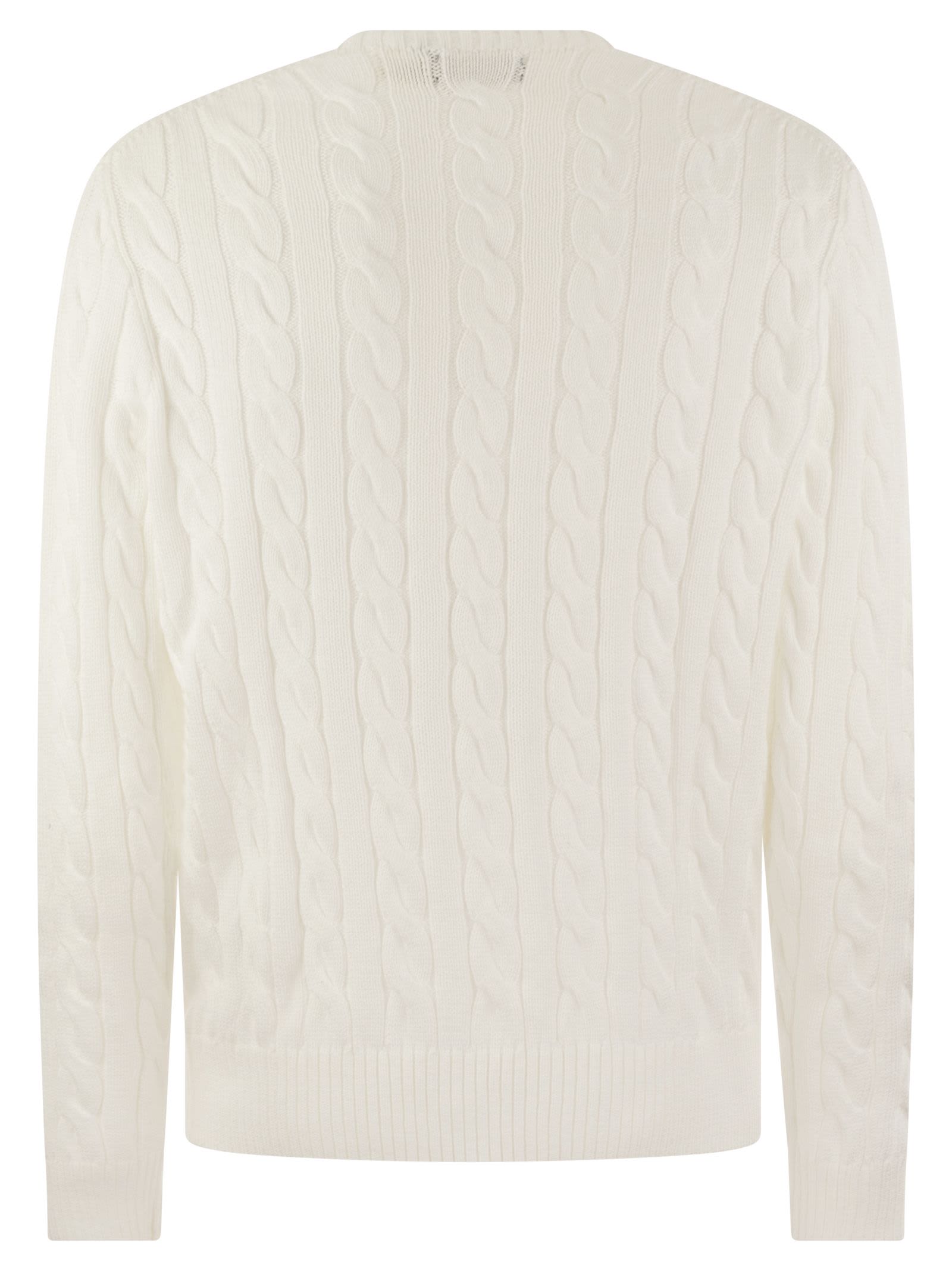 Shop Polo Ralph Lauren Plaited Cotton Jersey In White