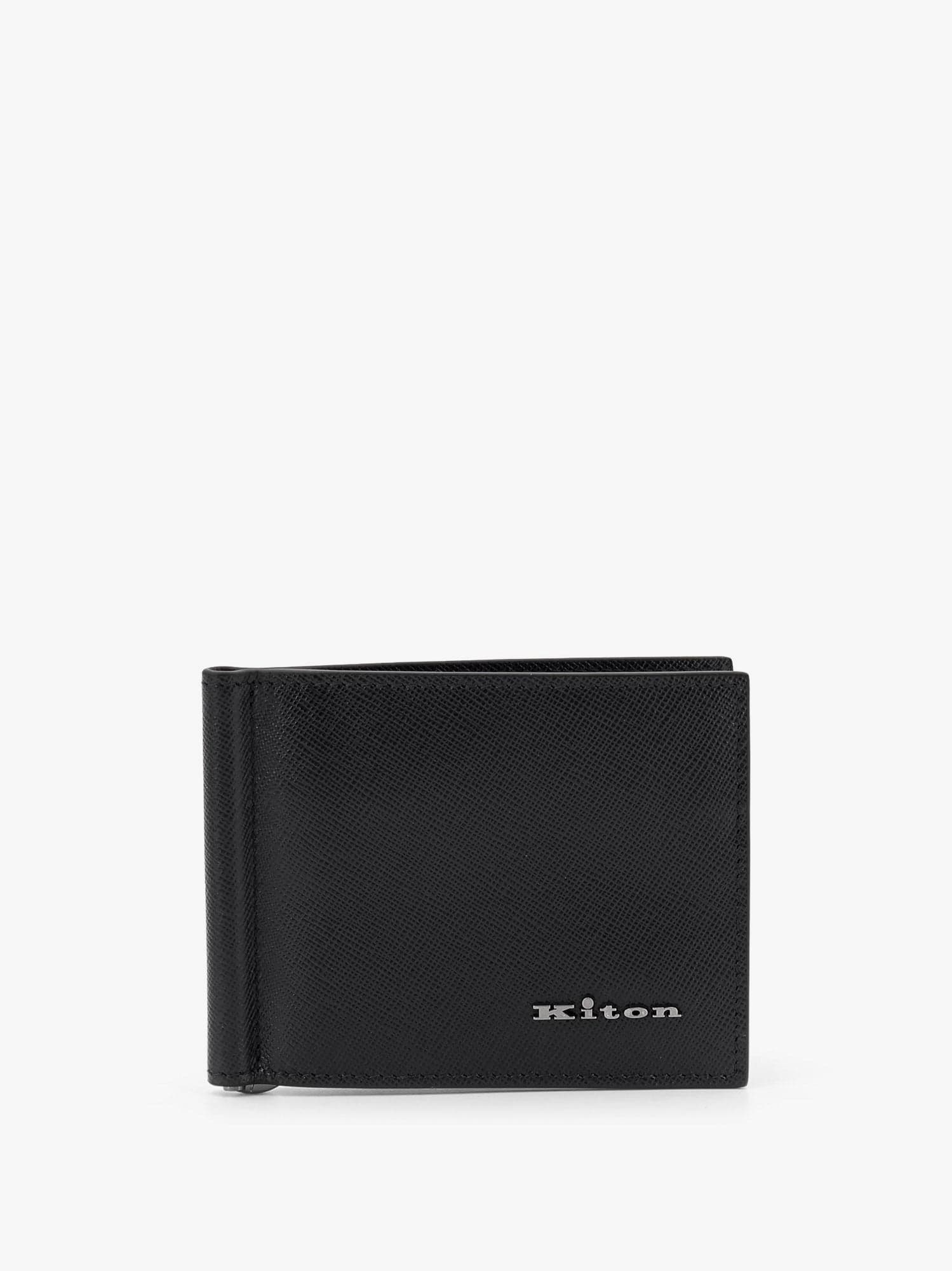 Kiton Logo-lettering Leather Wallet In Black