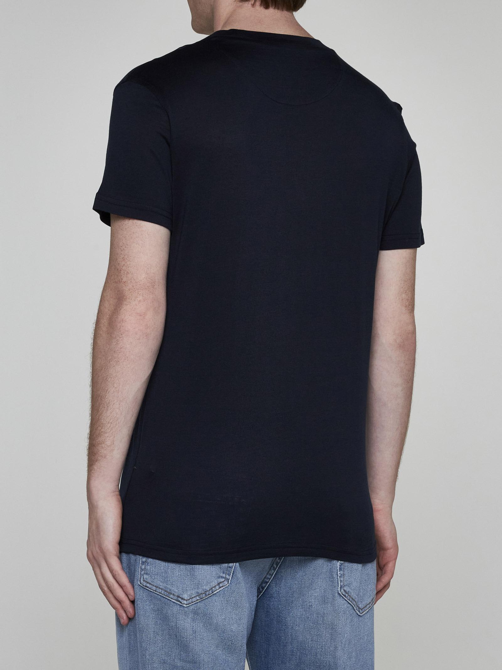 Shop Pt Torino Silk And Cotton T-shirt In Blue