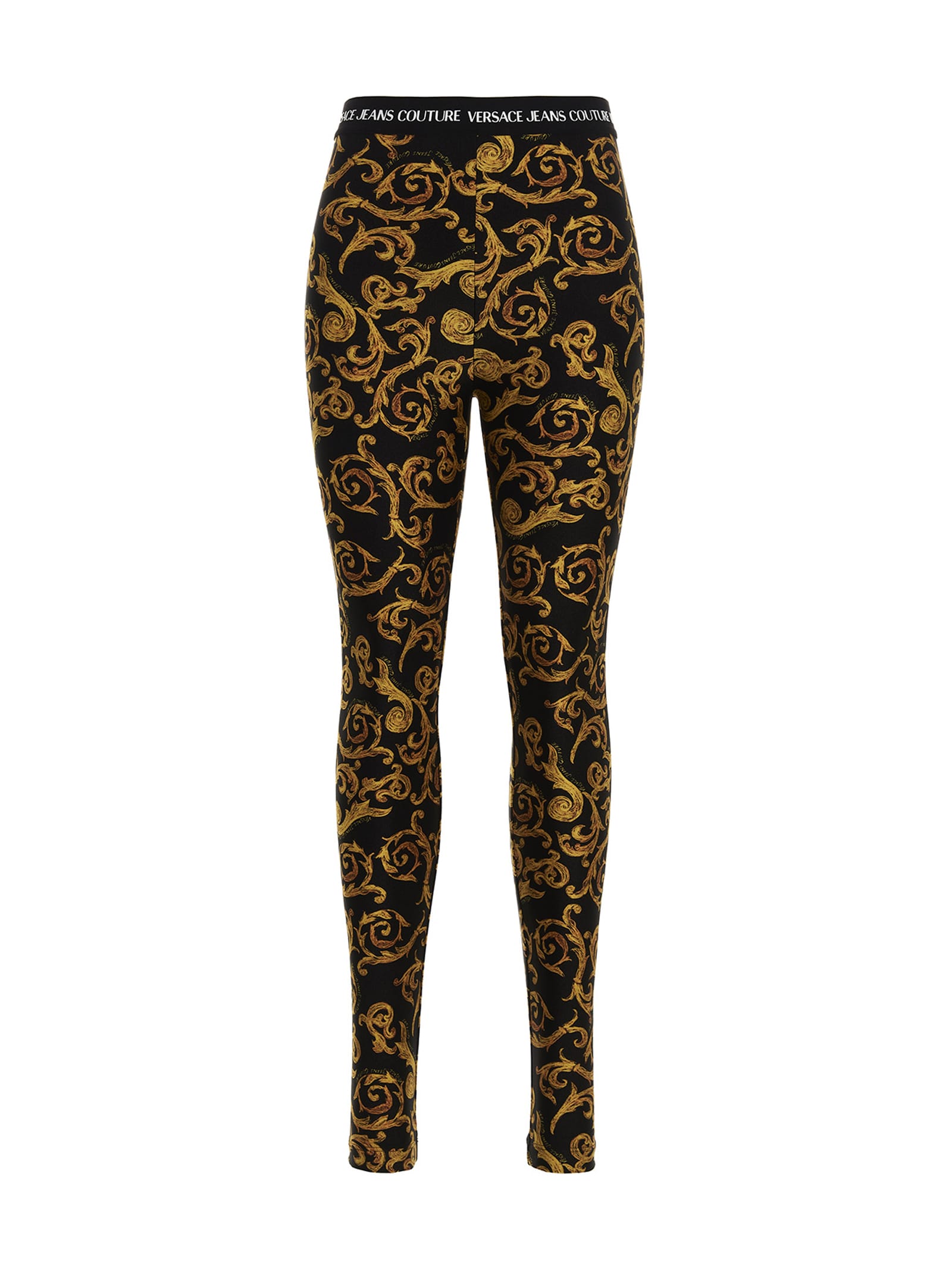 Versace Jeans Couture chain-print logo-waistband Leggings - Farfetch