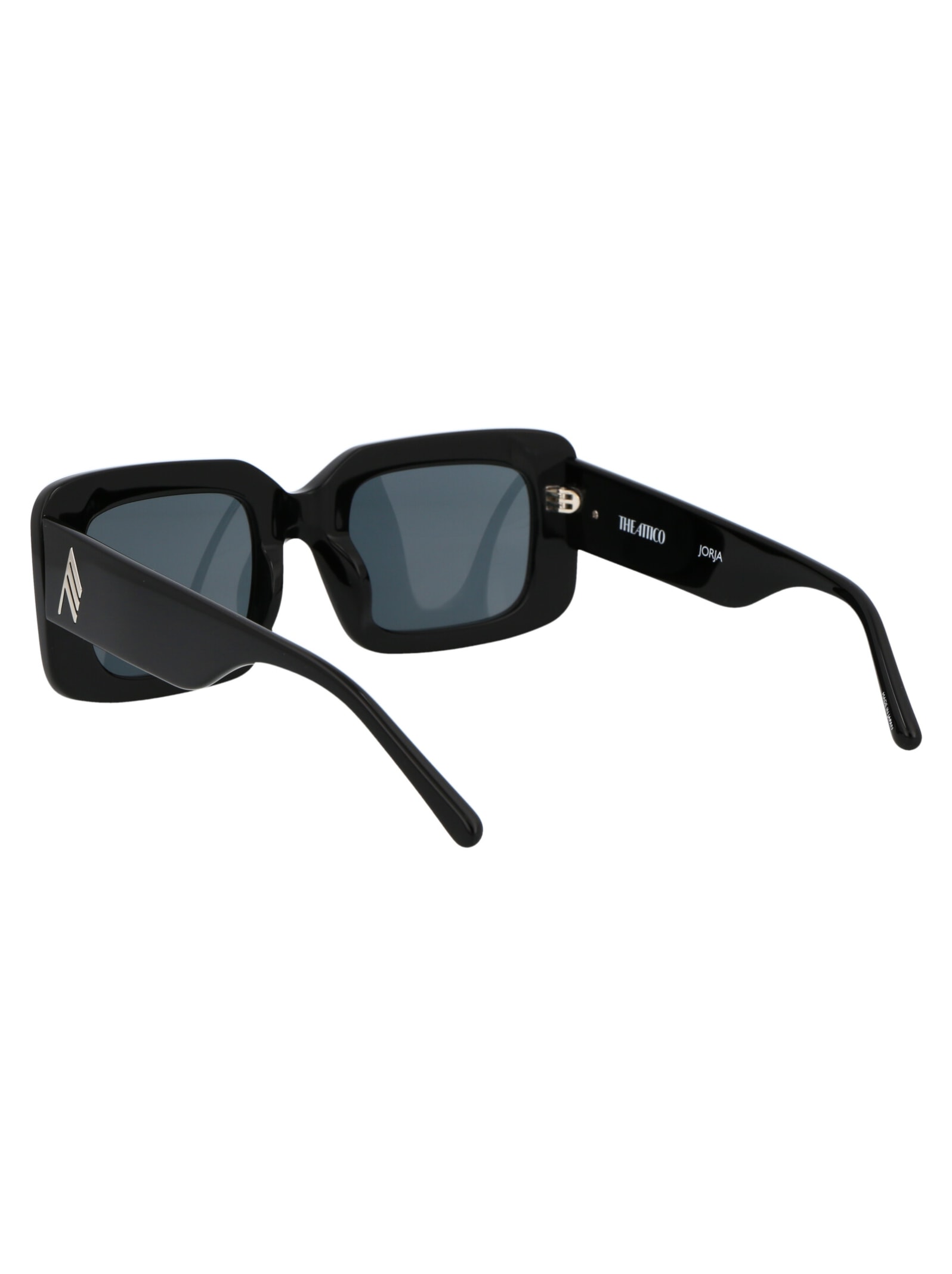 Shop Attico Jorja Sunglasses In Black/silver/grey