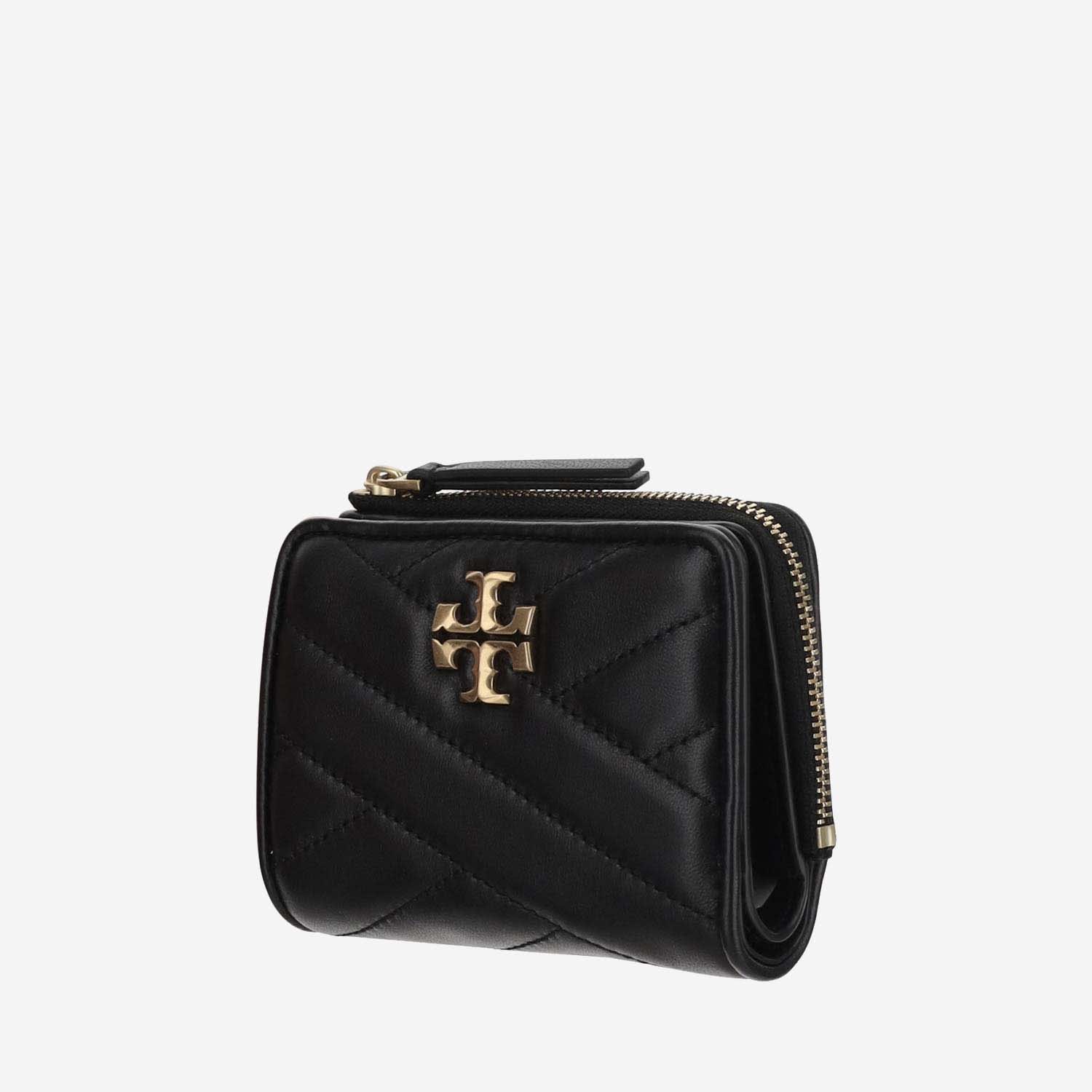 Shop Tory Burch Kira Chevron Double Wallet In Black