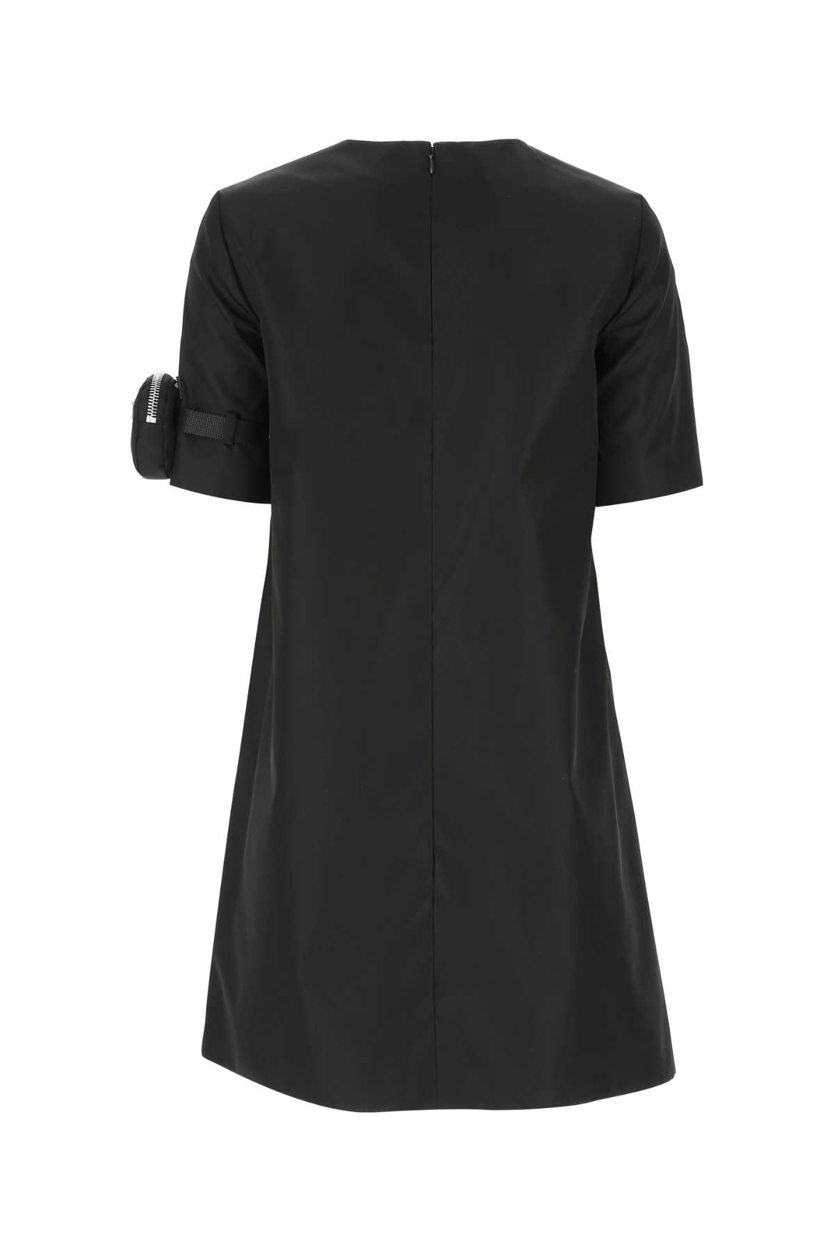 Shop Prada Black Re-nylon Dress In F0002