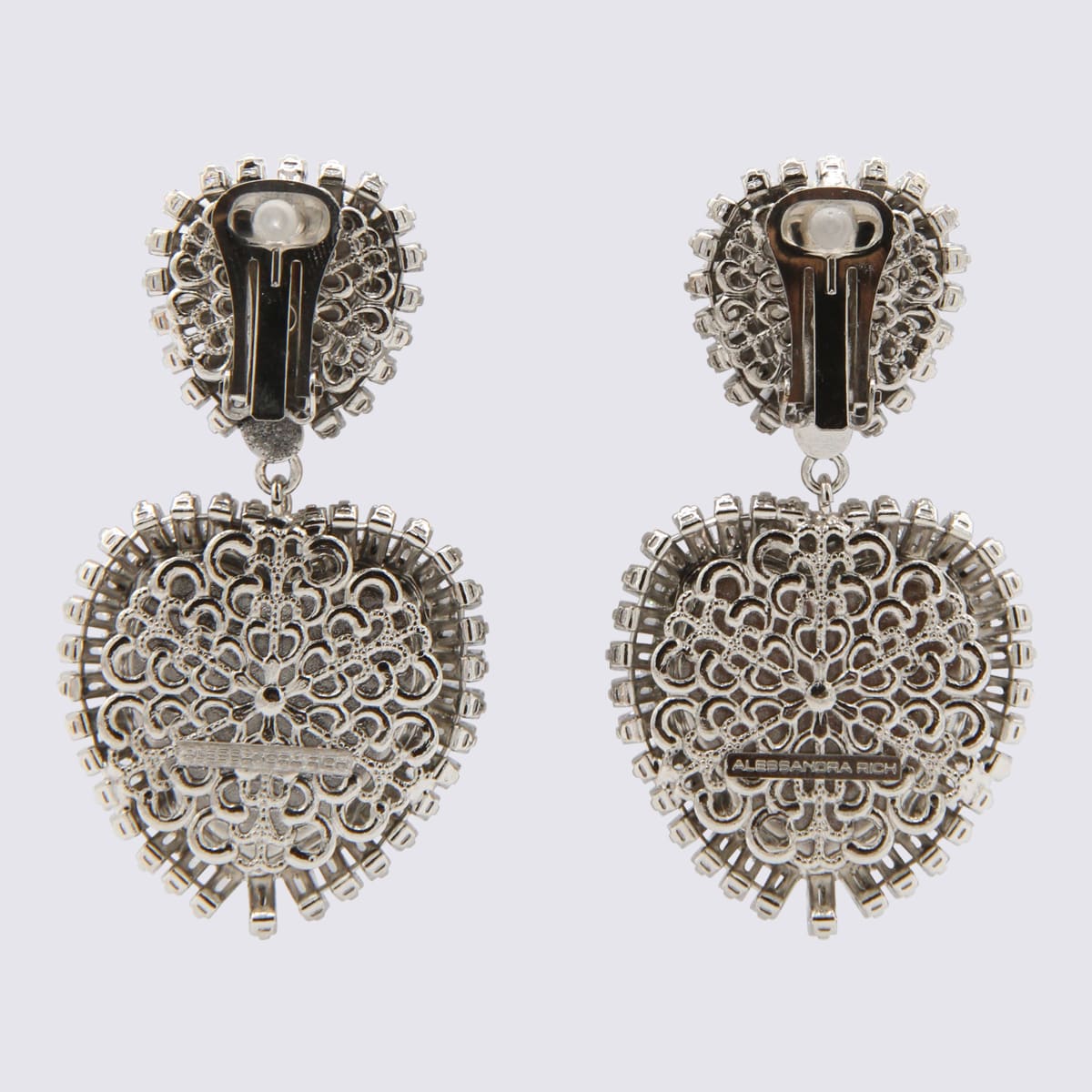 Shop Alessandra Rich Silver-tone Metal Earrings In Cry/silver