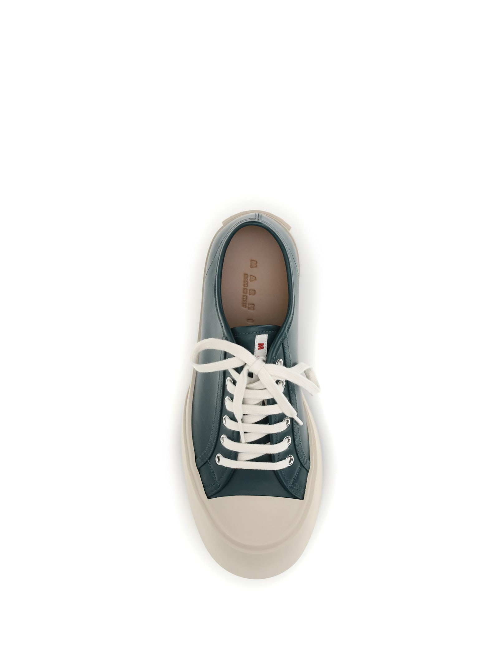 Marni Pablo Leather Lace-up Sneakers In Green