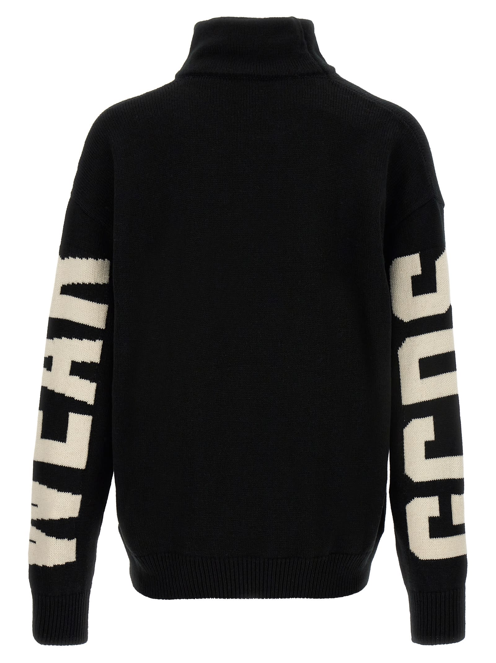 Shop Gcds Jacquard Logo Sweater In Black