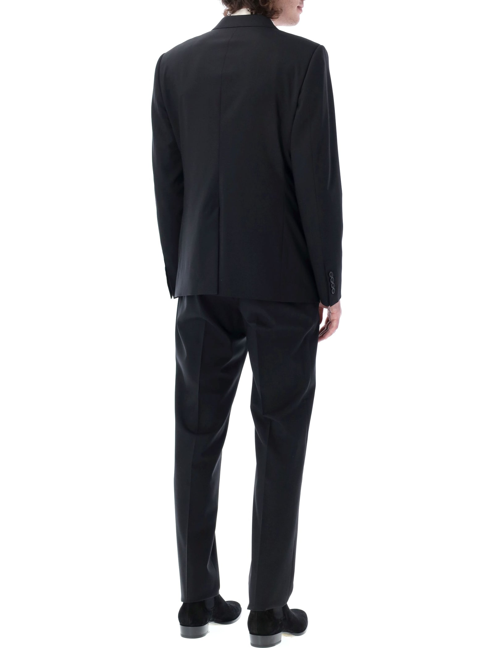 Shop Dolce & Gabbana Double-breasted Wool Martini-fit Suit