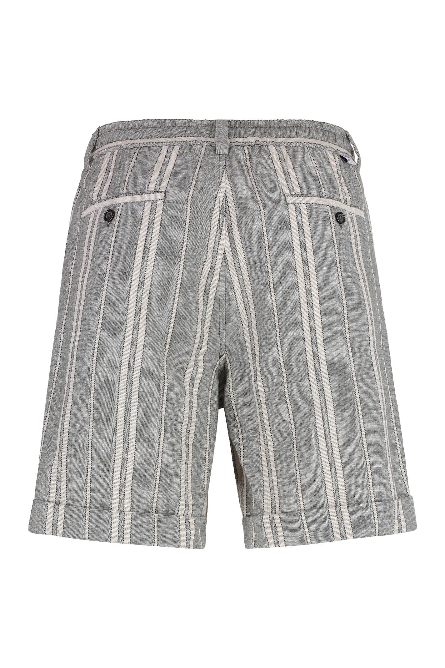 Shop Paolo Pecora Striped Bermuda Shorts In Green