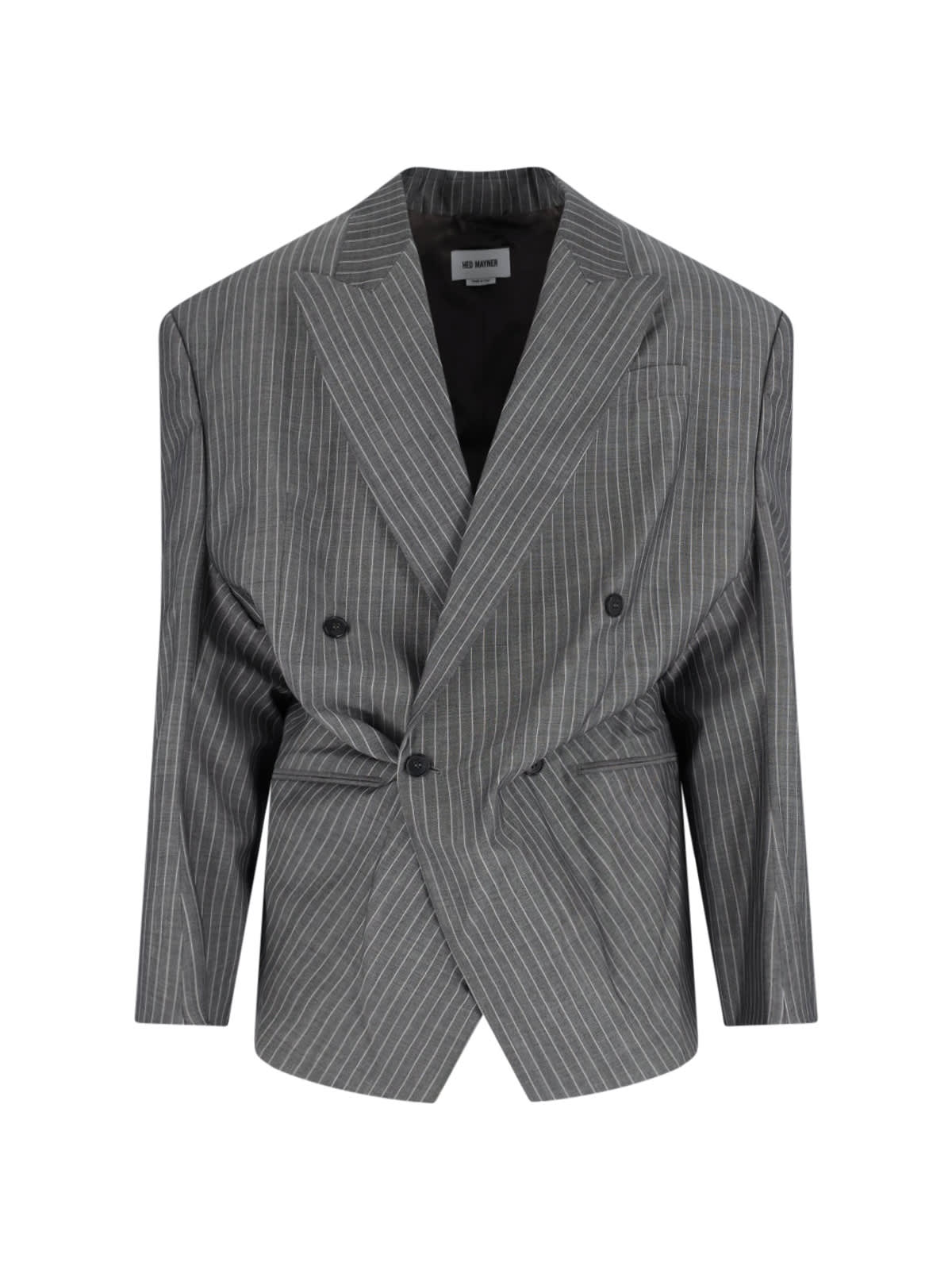 Double-breasted Blazer In Virgin Wool And Mohair