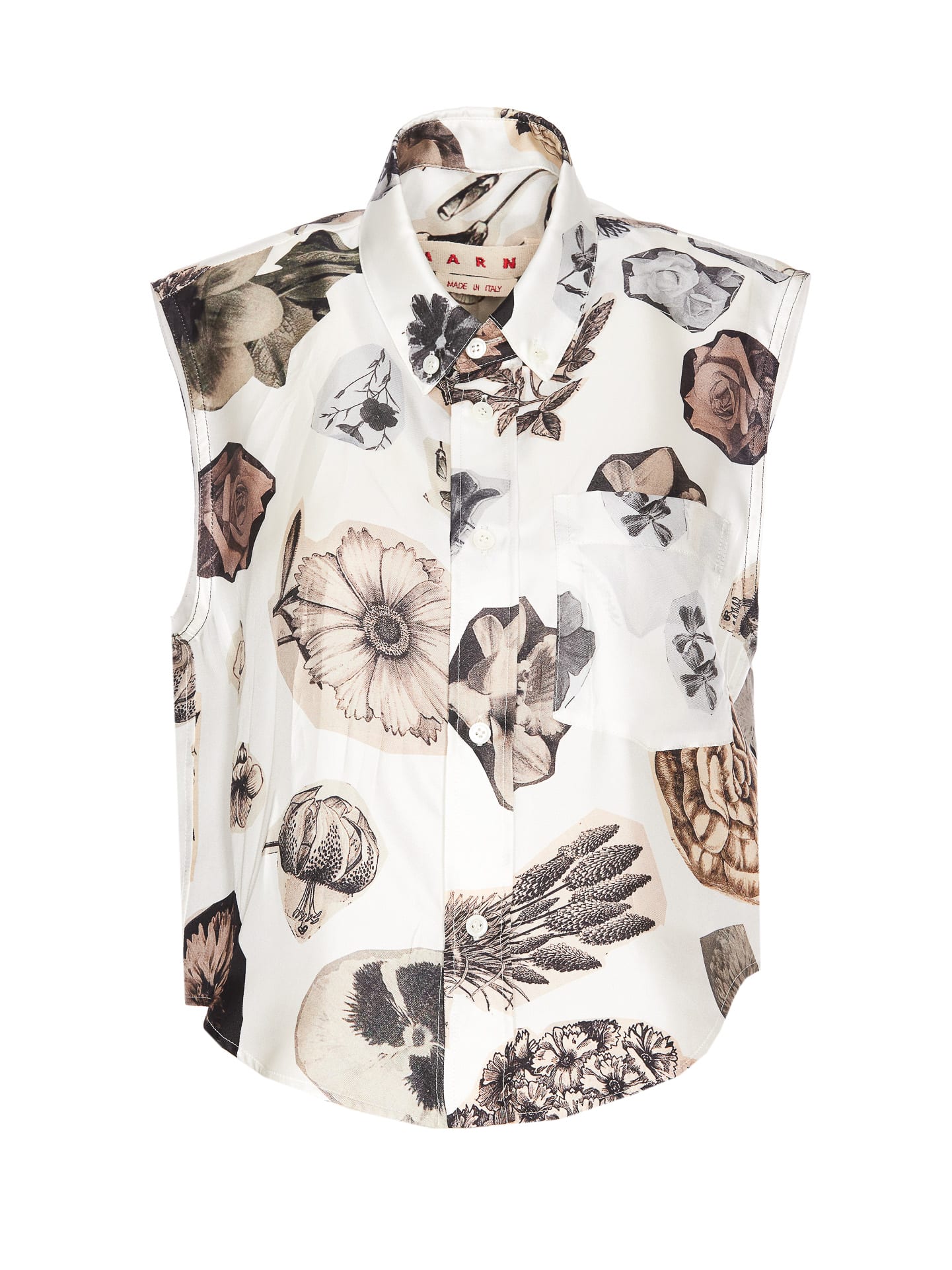 Floral Print Sleeveless Shirt