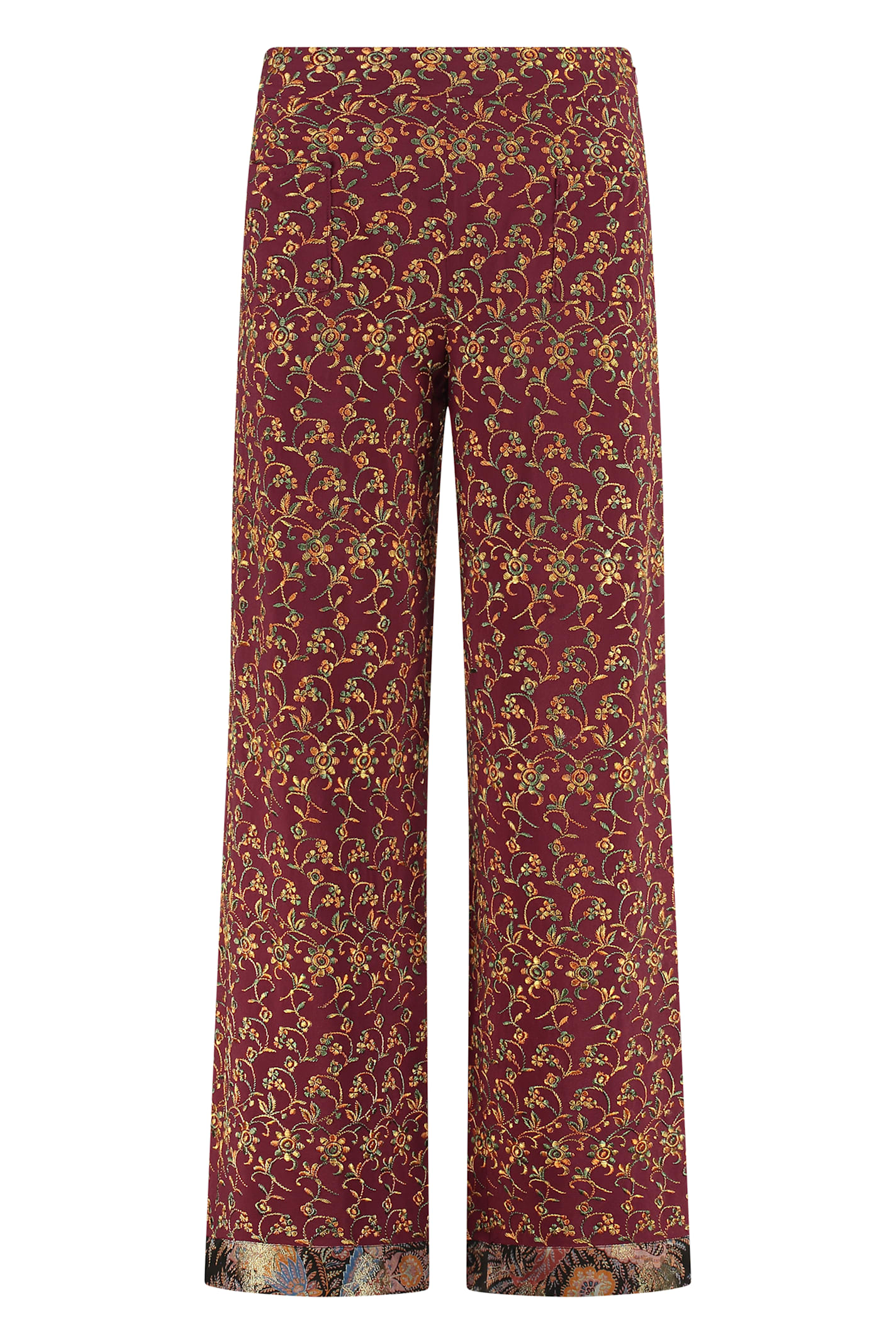 Etro Printed High-rise Trousers In Multi