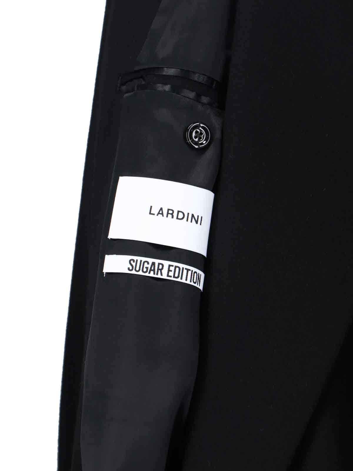 Lardini Double-breasted Virgin Wool Coat In Black