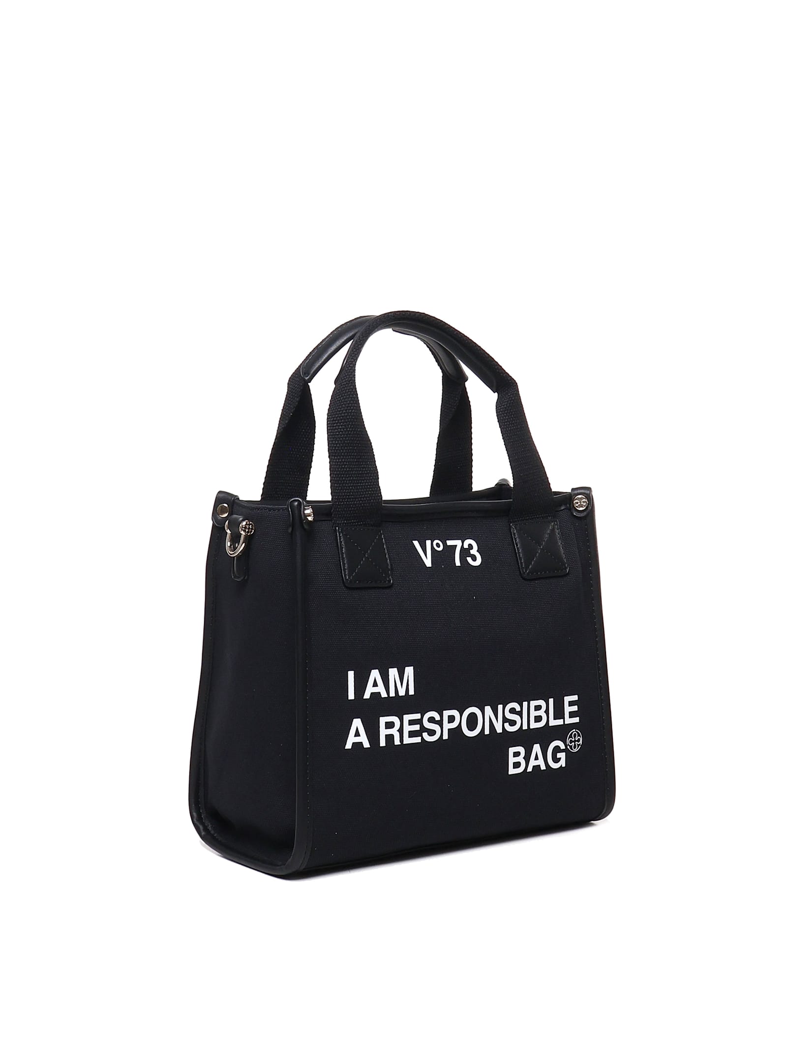 V73 RESPONSIBILITY TOTE BAG IN CANVAS AND ECO-LEATHER
