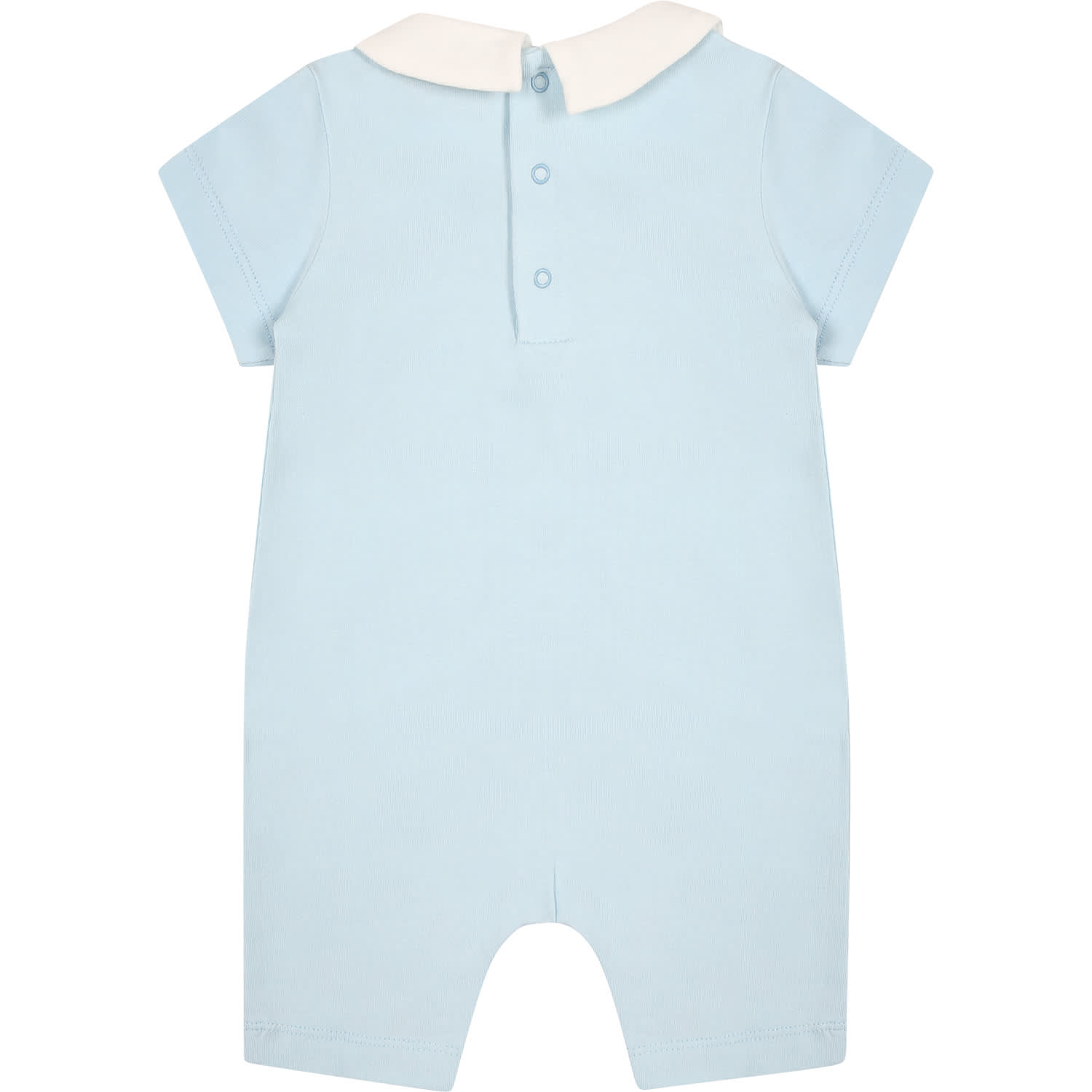 Shop Moschino Light Blue Bodysuit For Baby Boy With Teddy Bear And Duck