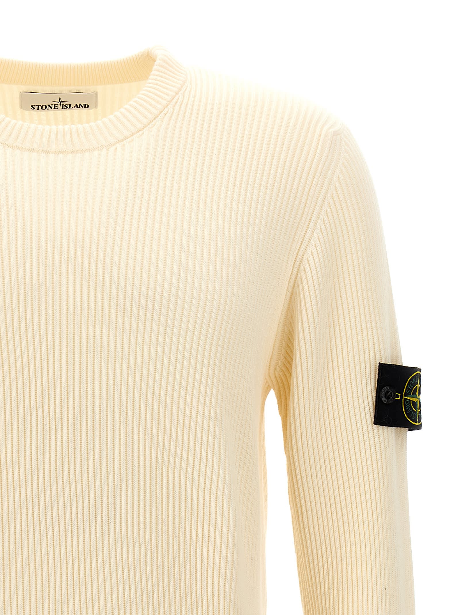 Shop Stone Island Rws Sweater In White