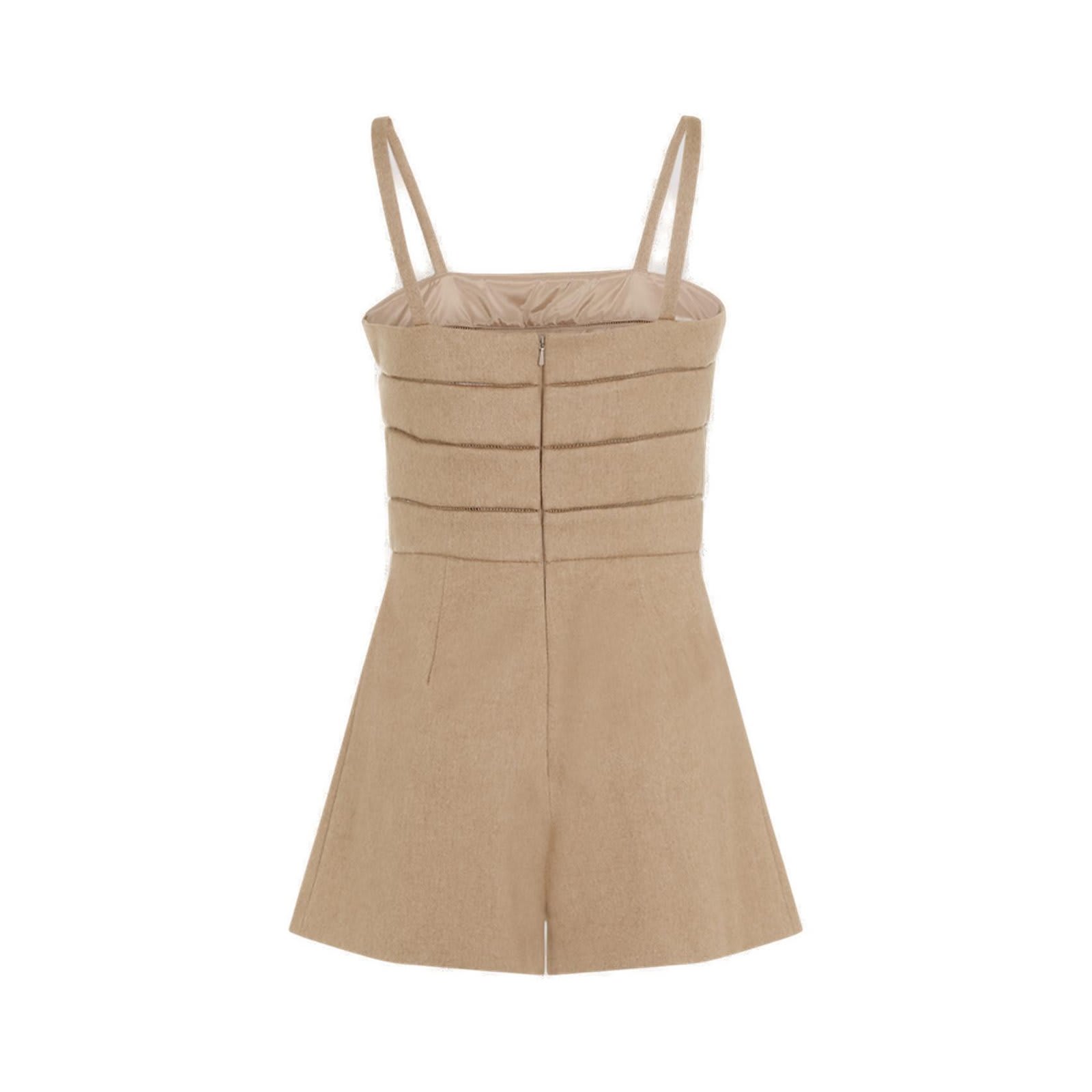 Shop Max Mara Matassa Sleeveless Jumpsuit In Beige