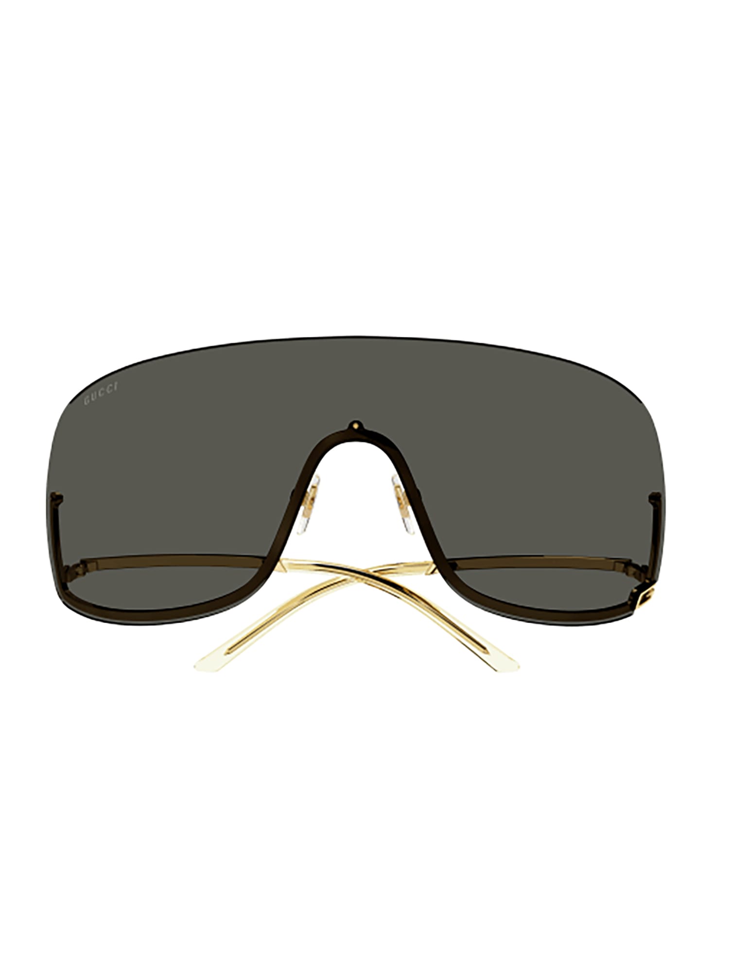 Shop Gucci Gg1560s Sunglasses In Gold Gold Grey