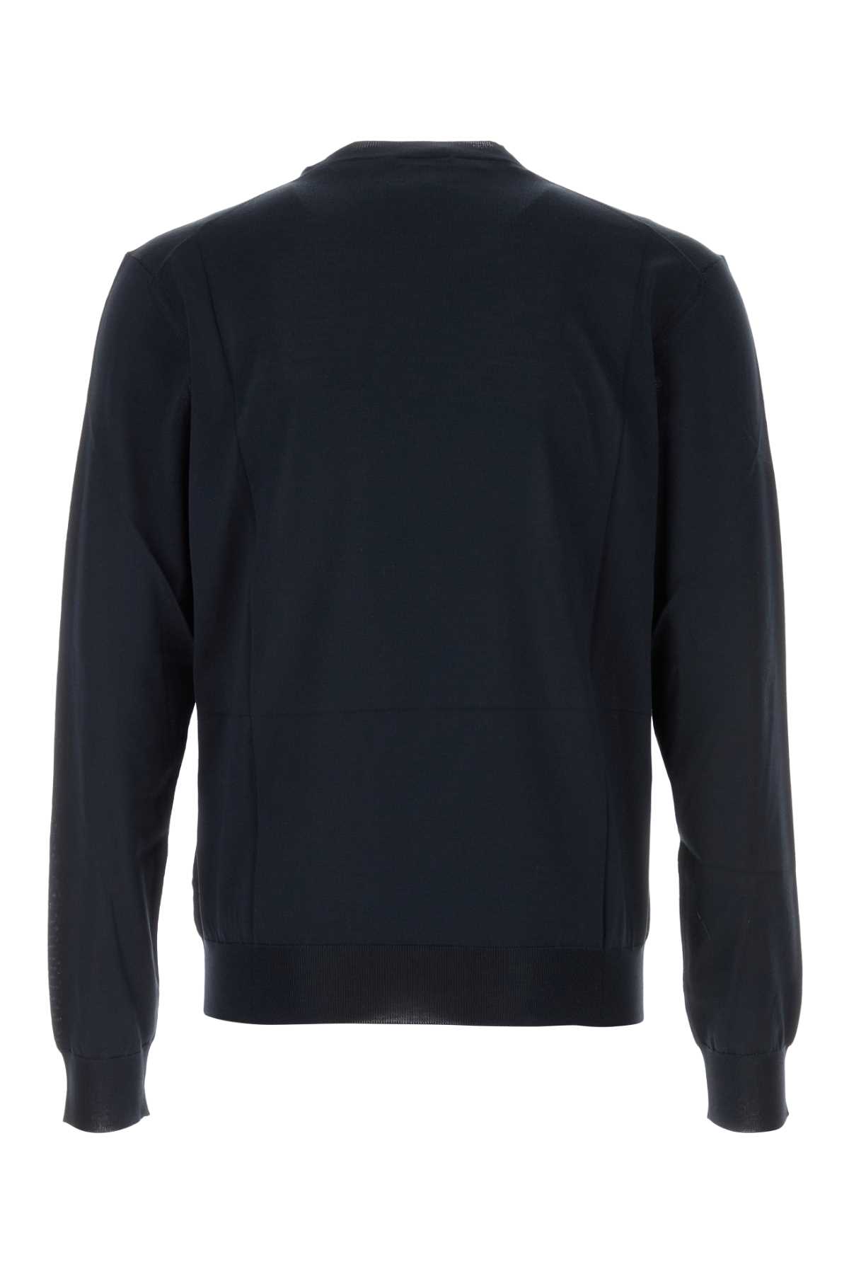 Prada Silk Crew Neck Sweater With Ribbed Cuffs