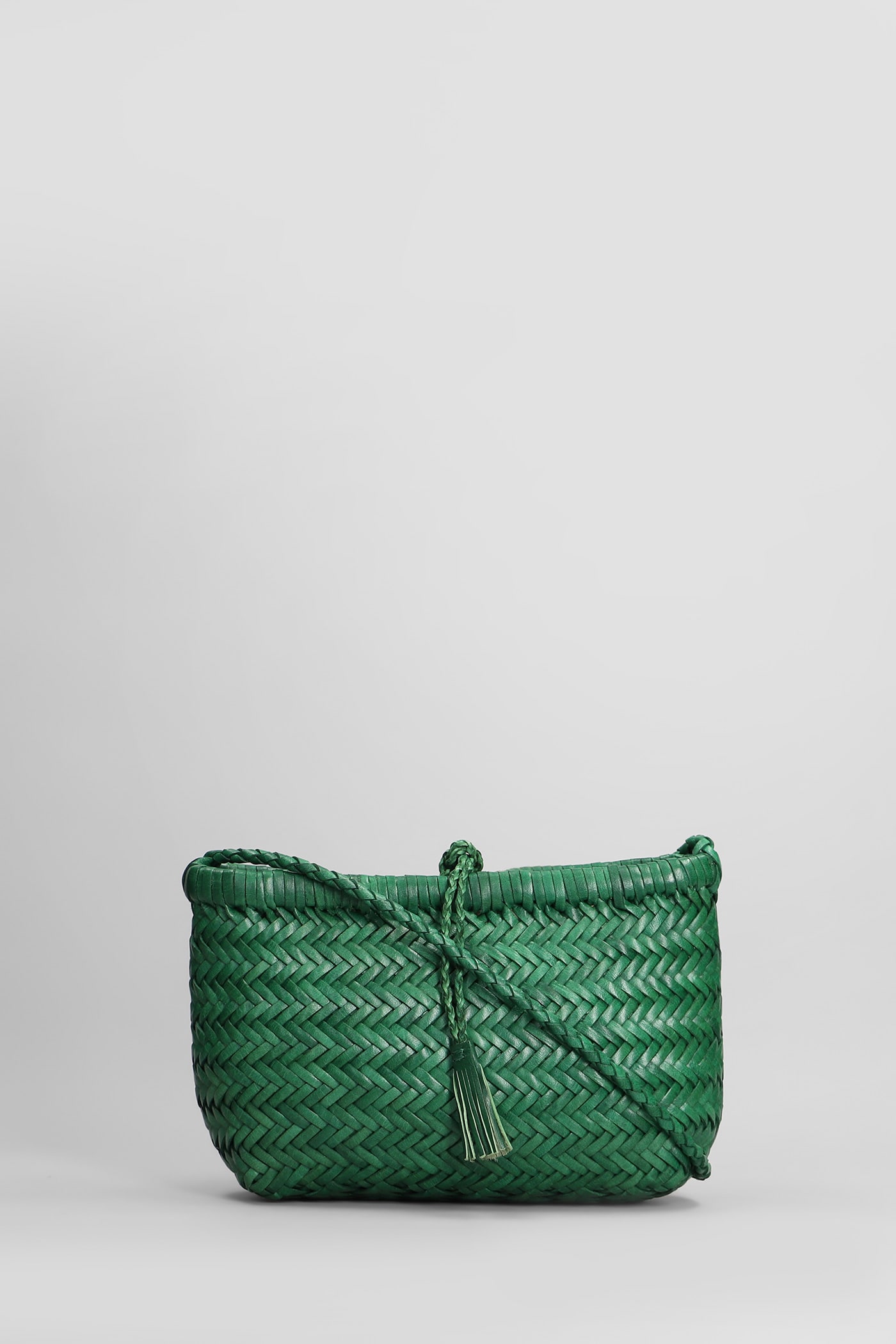 Minsu Mini Basket Hand Bag In Green Leather