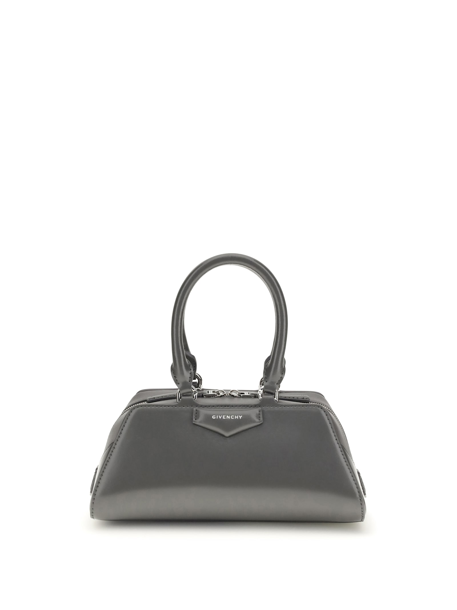 Givenchy Women Antigona East-west Mini Leather Box Handbag In Gray