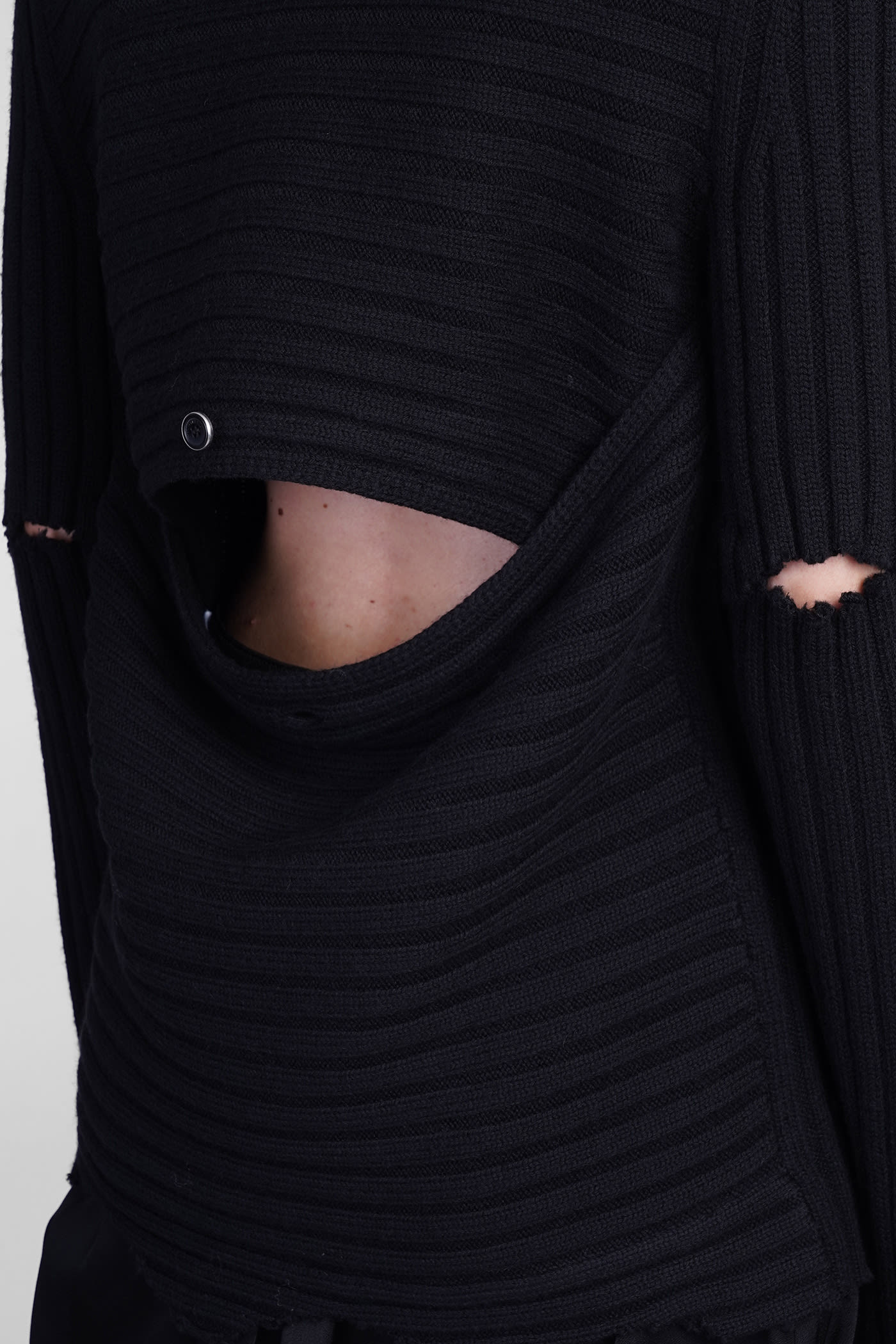 HELMUT LANG KNITWEAR IN BLACK WOOL 