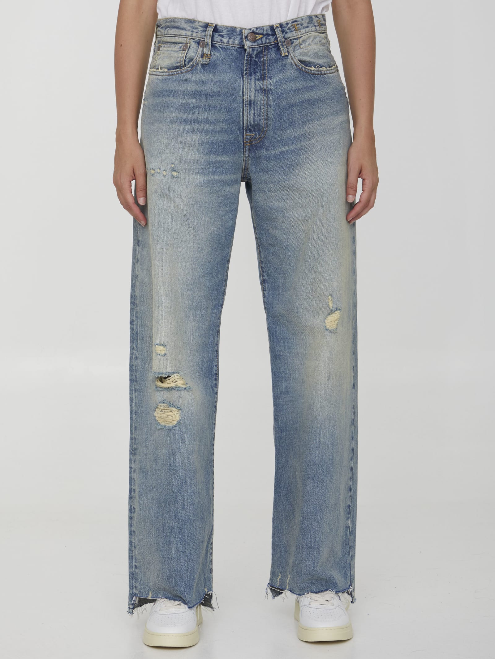 Shop R13 Darcy Loose Jeans In Blu