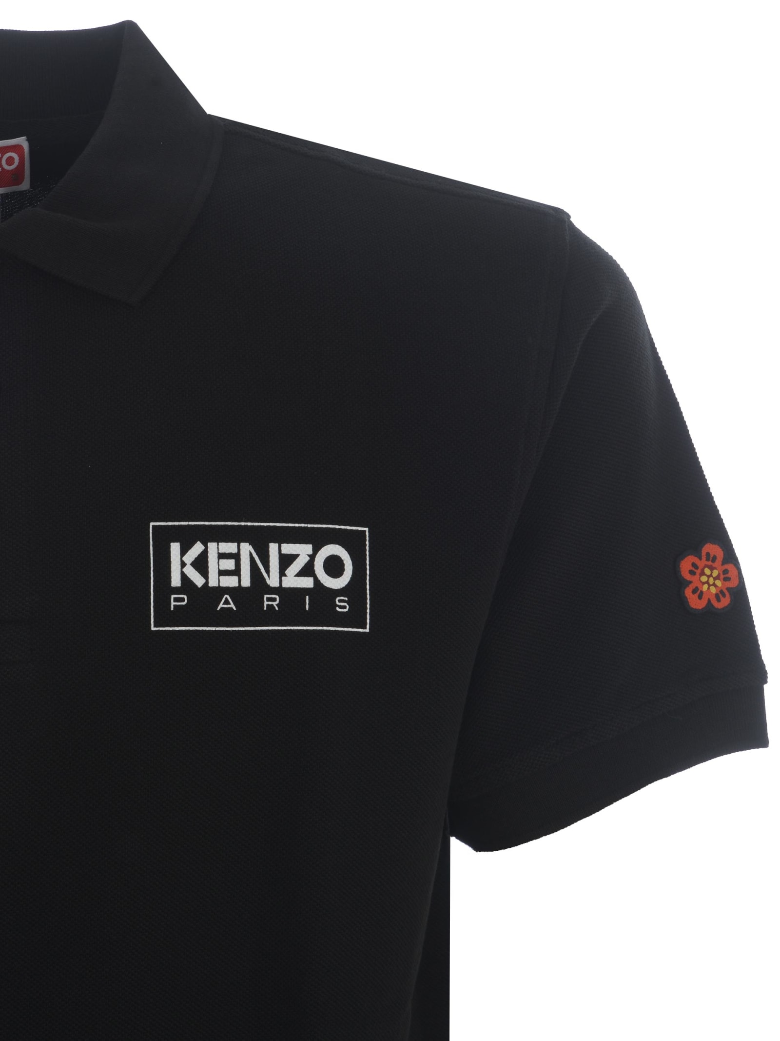 Shop Kenzo Polo Shirt  In Cotton In Nero