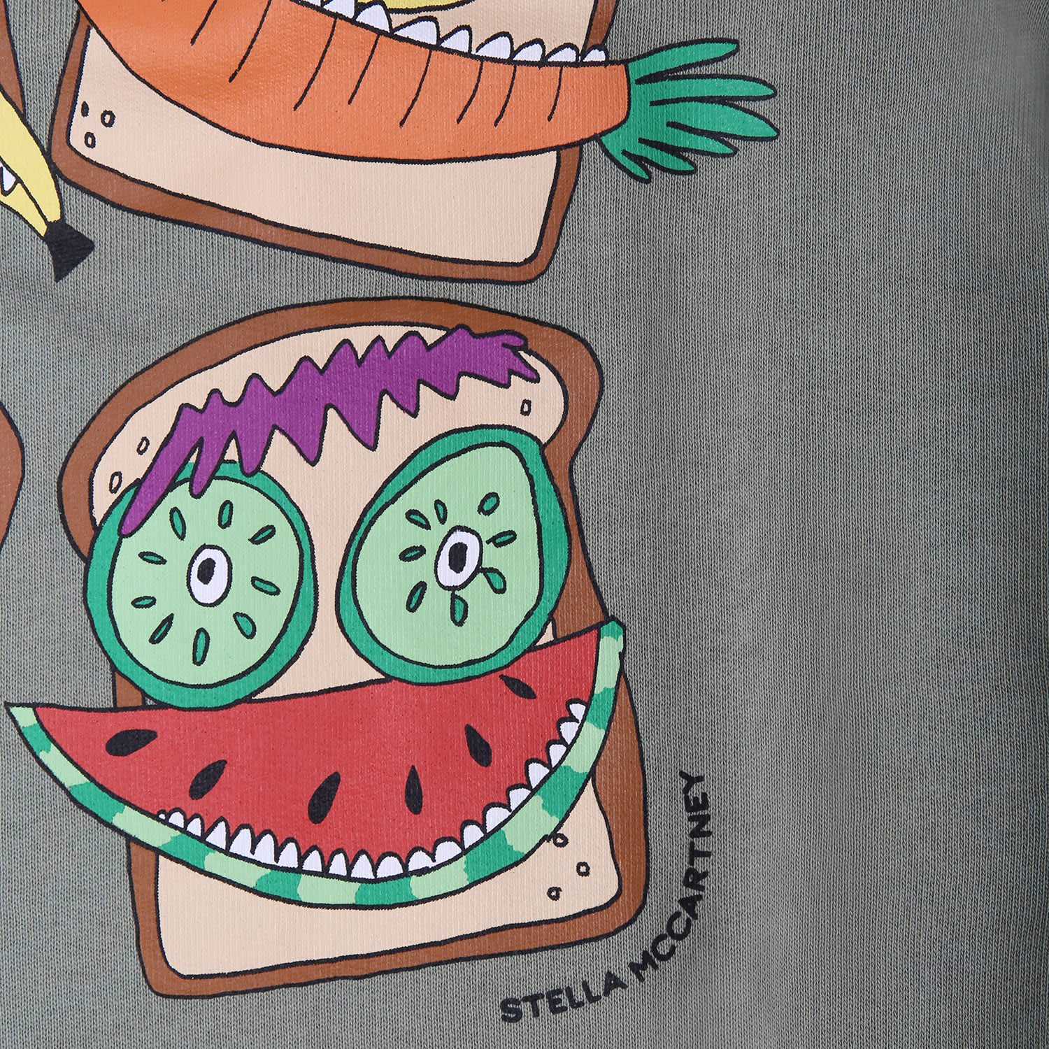 Shop Stella Mccartney Green Sweatshirt For Boy With Toast Print