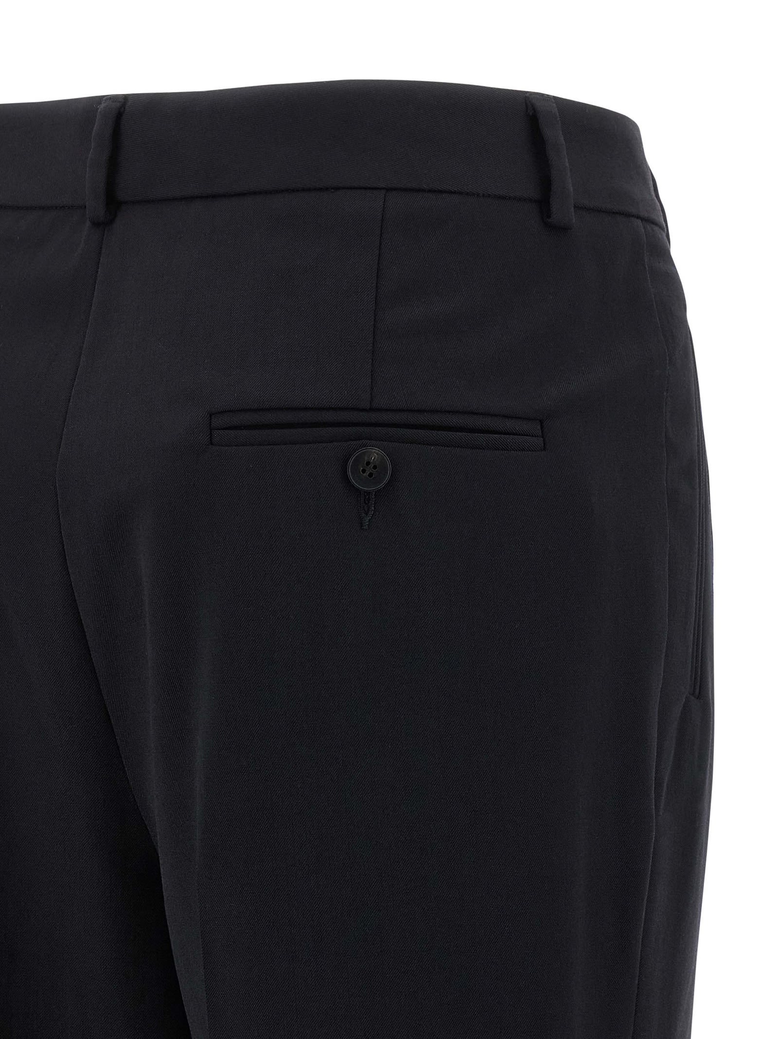 Alberto Biani Tailored Trousers With Cuffed Hem And Pleats In Black